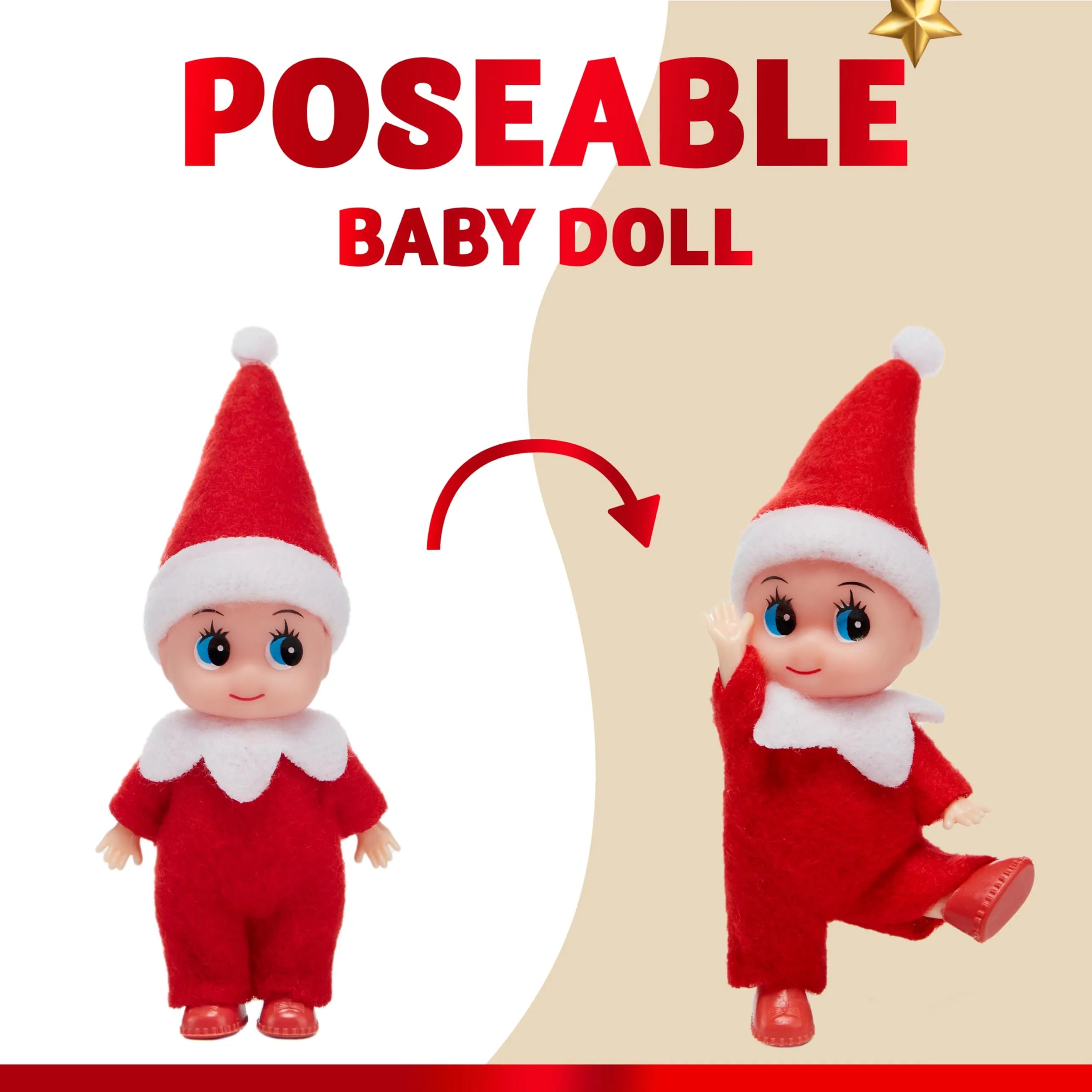 3PCS Tiny Elf Doll Christmas Holiday Decoration Accessories Gift - Image 3