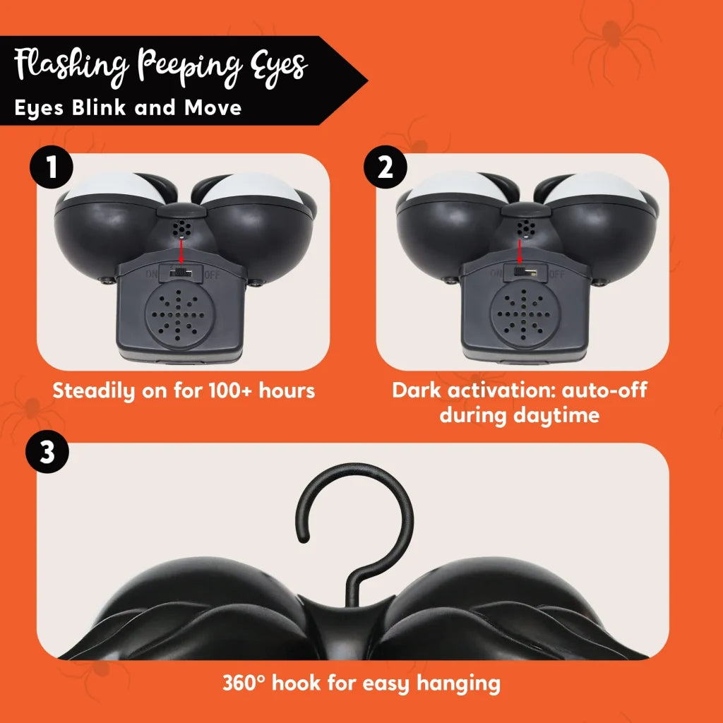 3Pcs Halloween Animated Flashing Peeping Eyes - Image 2