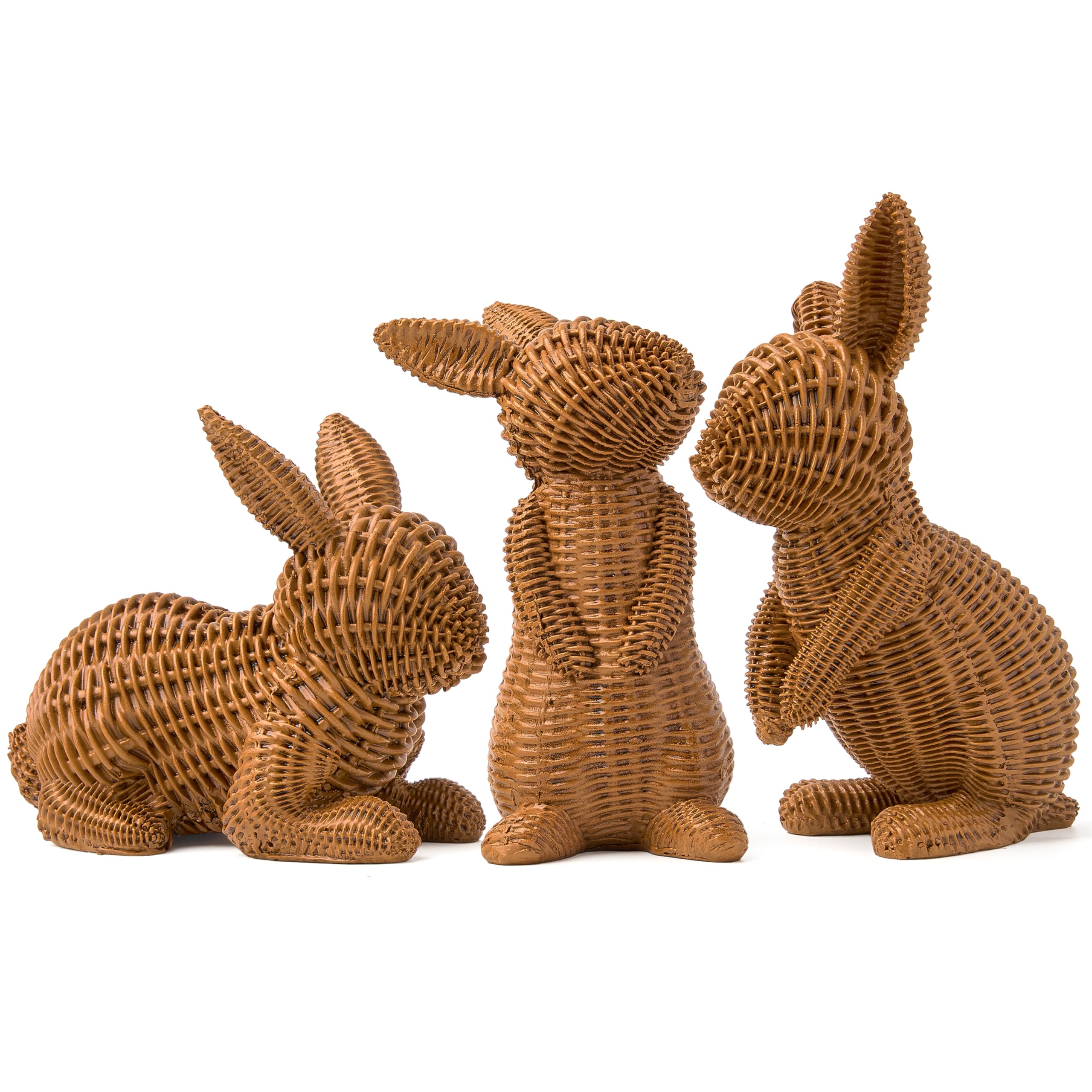 3 Pcs Easter Bunny Resin Figurines for Home Tabletop Decor