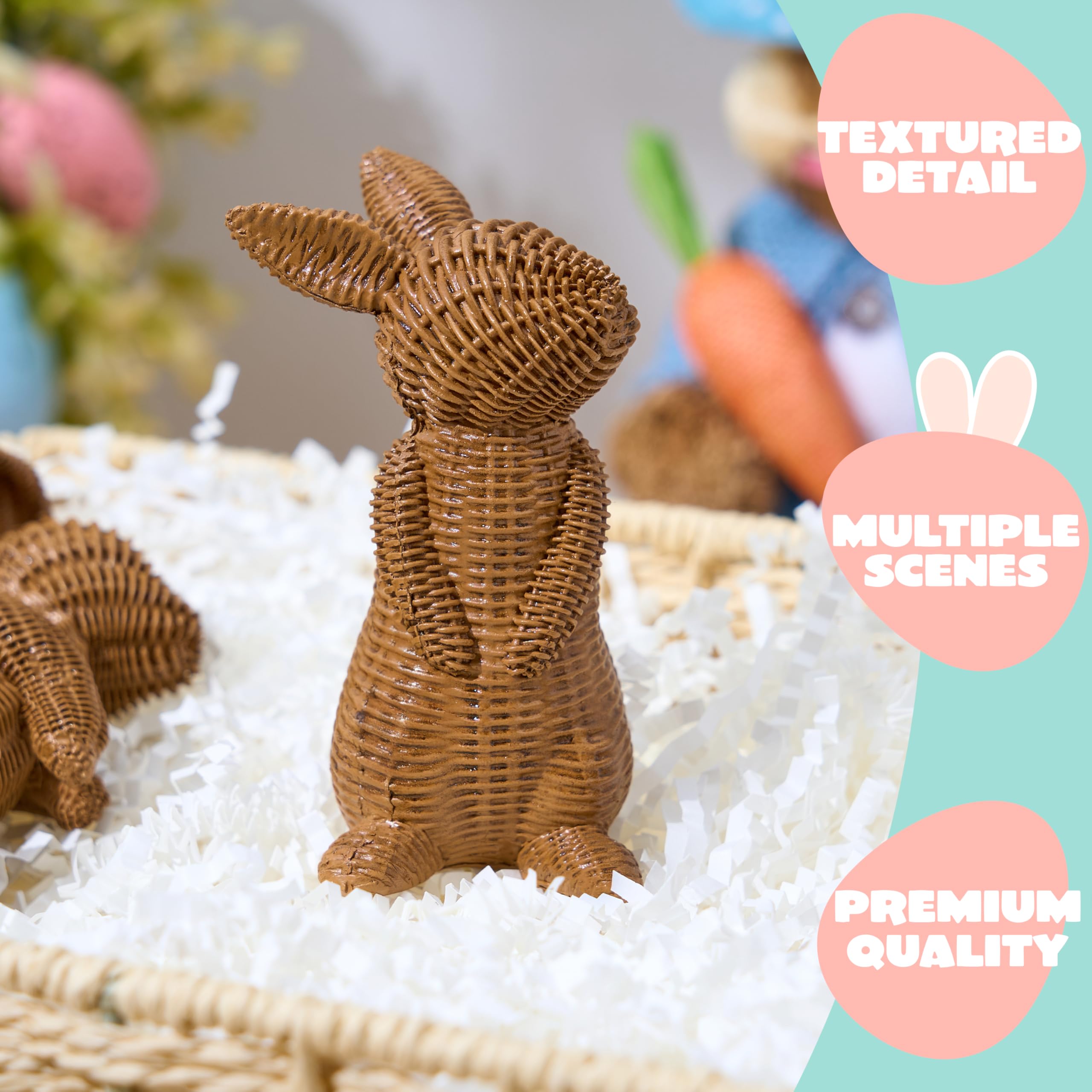 3 Pcs Easter Bunny Resin Figurines for Home Tabletop Decor - Image 3
