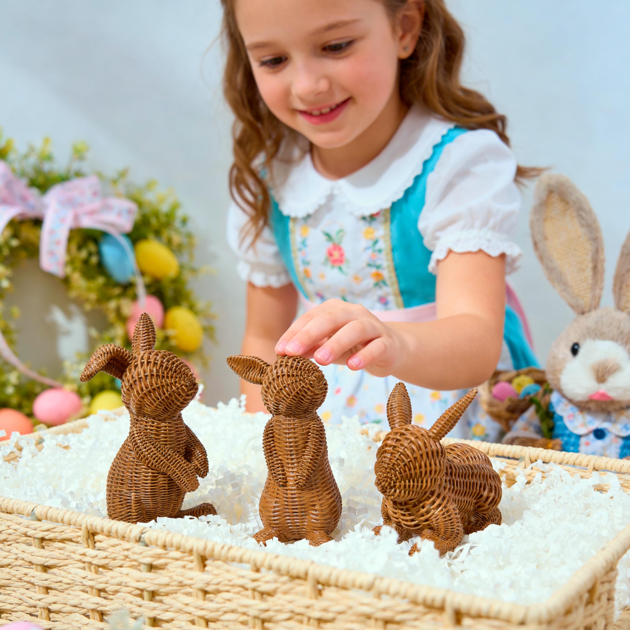 3 Pcs Easter Bunny Resin Figurines for Home Tabletop Decor - Image 6