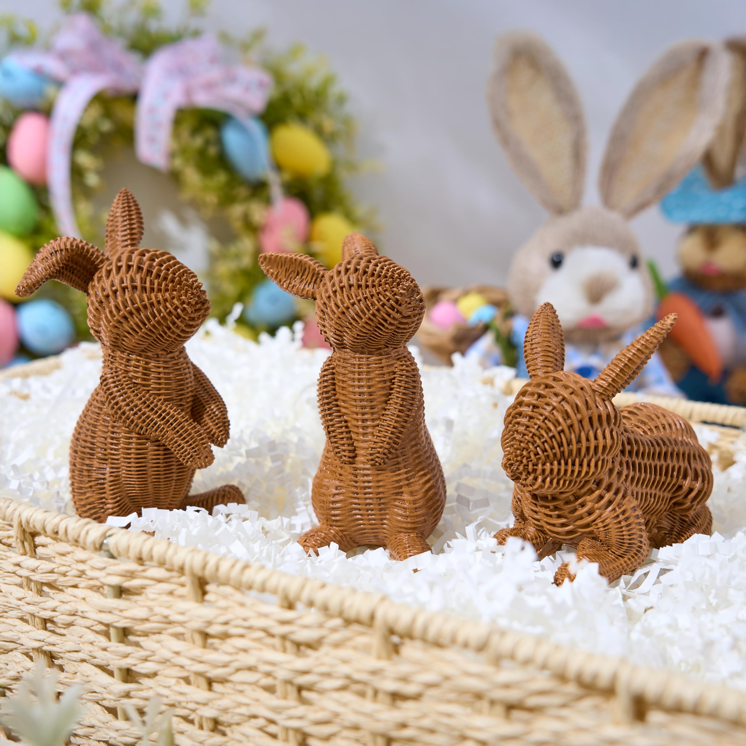 3 Pcs Easter Bunny Resin Figurines for Home Tabletop Decor - Image 7