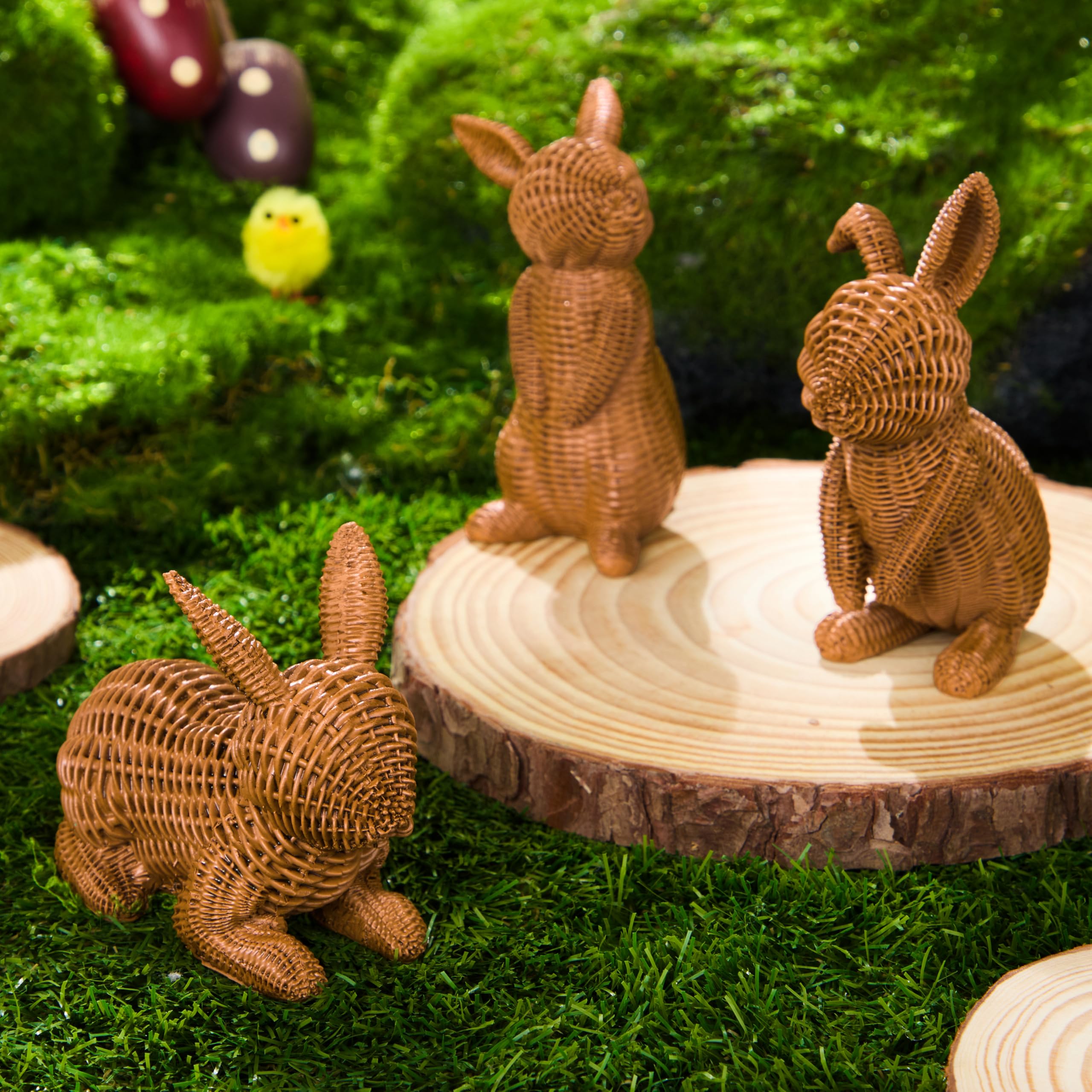 3 Pcs Easter Bunny Resin Figurines for Home Tabletop Decor - Image 9