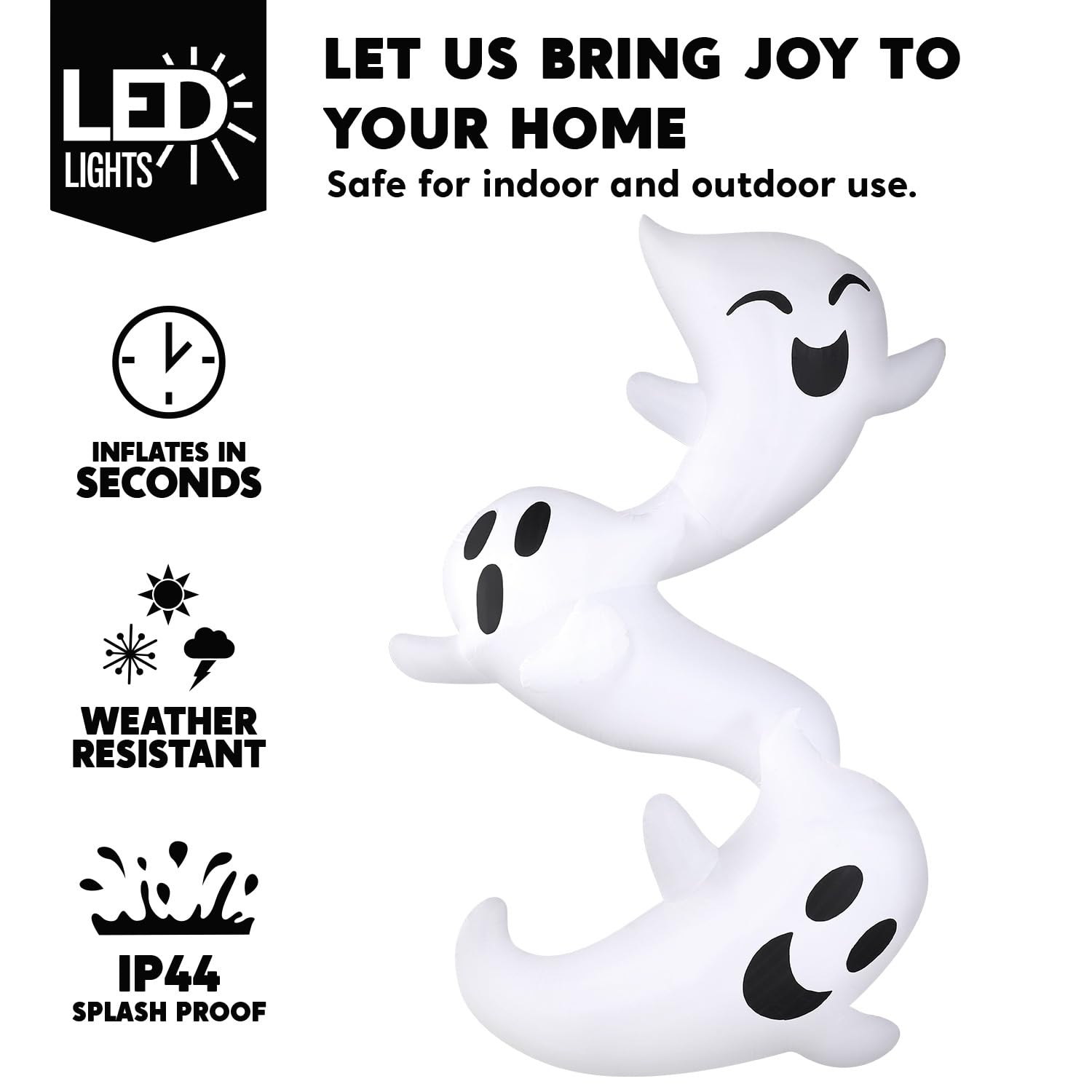 8ft Inflatable Ghosts Hugging Tree - Image 3