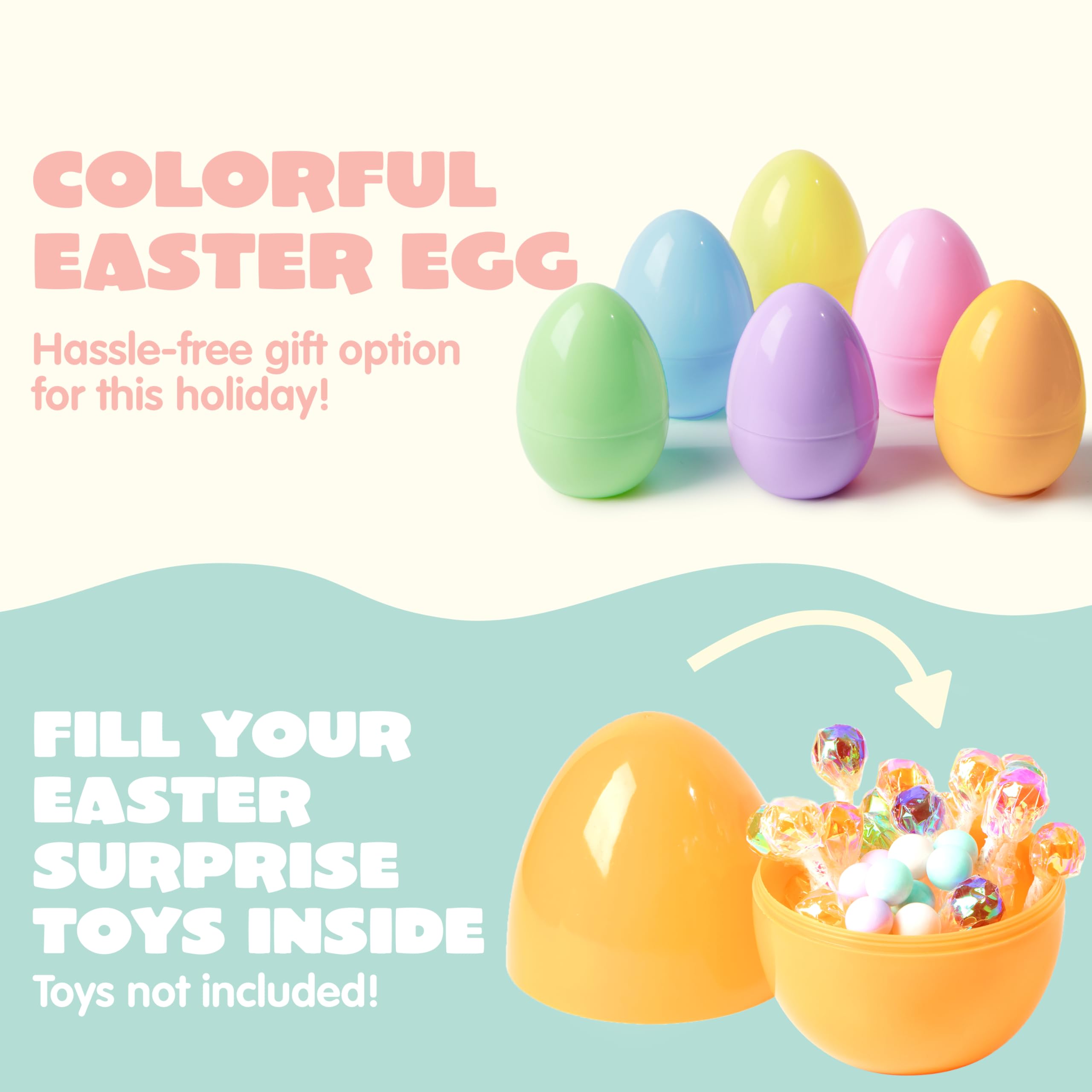 24Pcs Large Pastel Easter Eggs, 6 Inches Plastic Jumbo Eggs Fillable - Image 3
