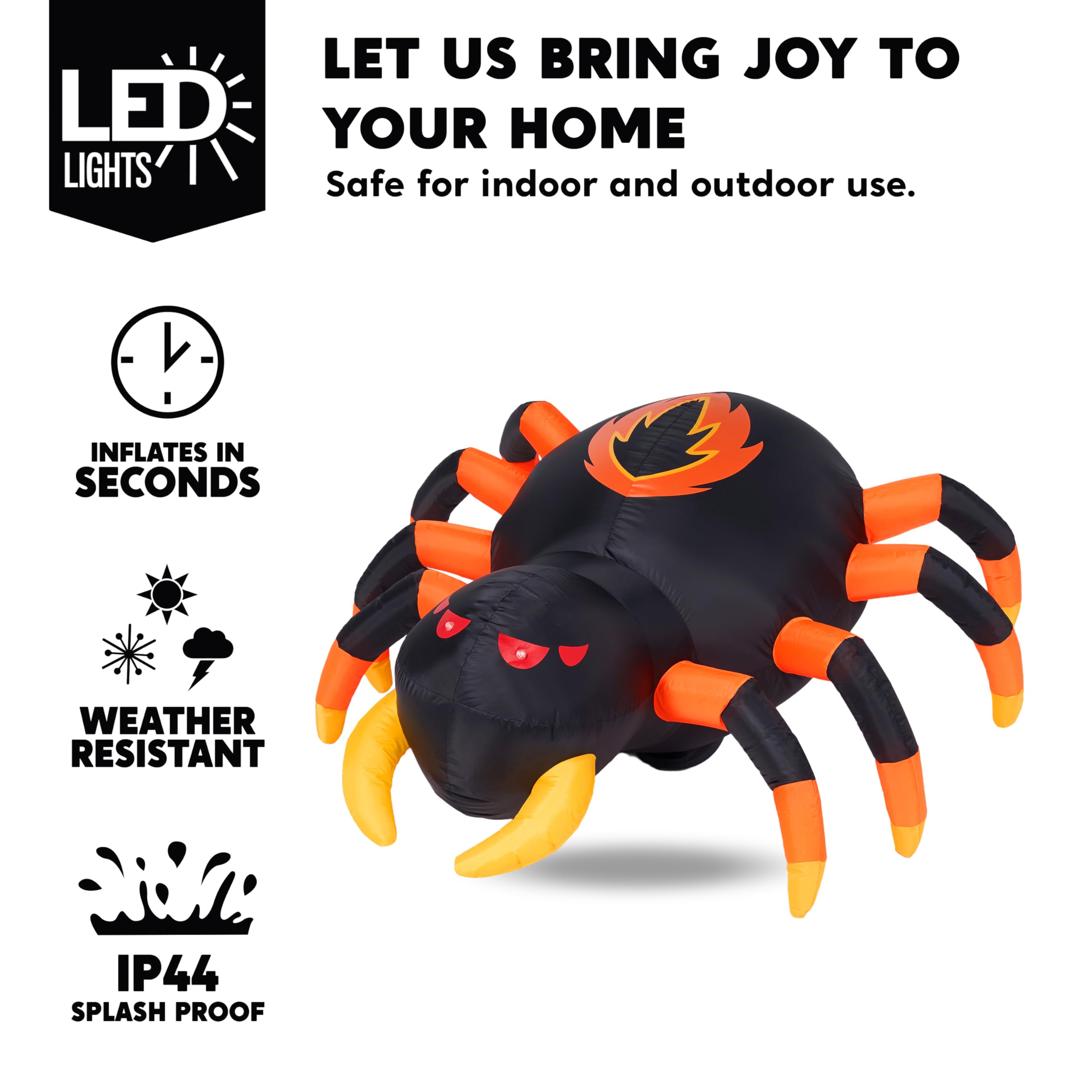 Remote Control 4FT Halloween Inflatable Spider - Image 3