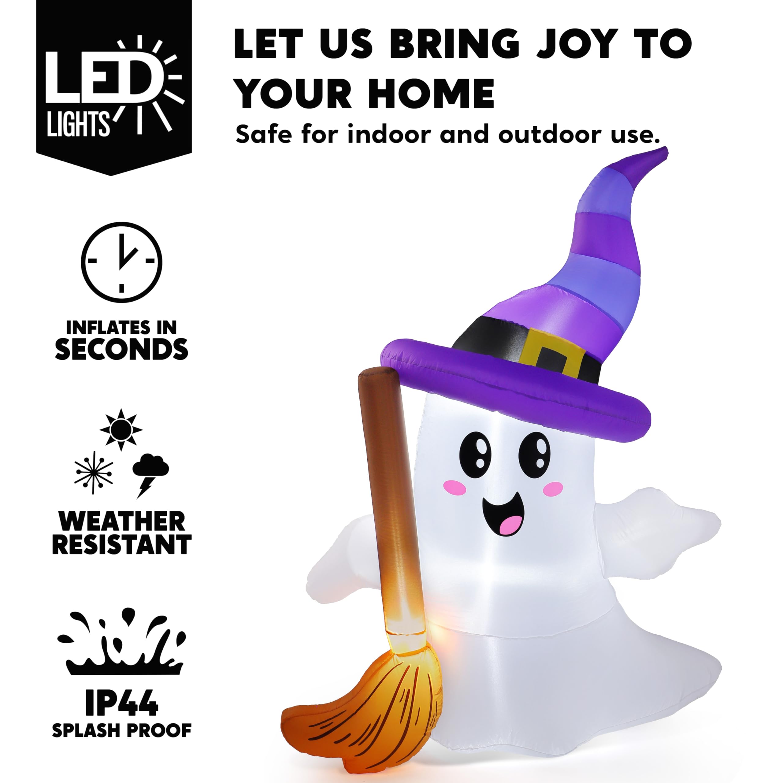 6FT Halloween Inflatables Ghost Outdoor Decorations - Image 3