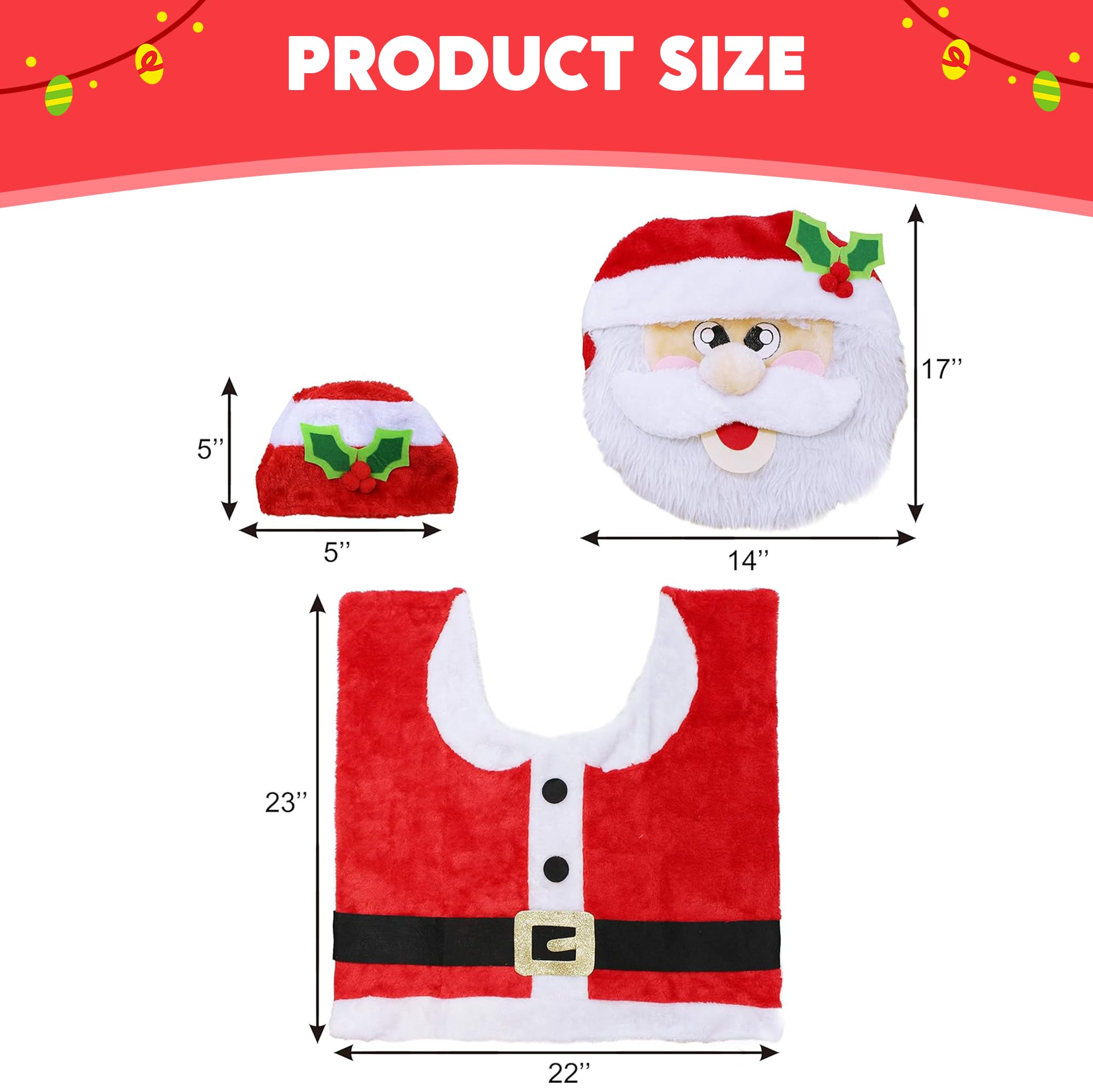 5 Pcs Christmas Theme Bathroom Decoration Set - Image 3