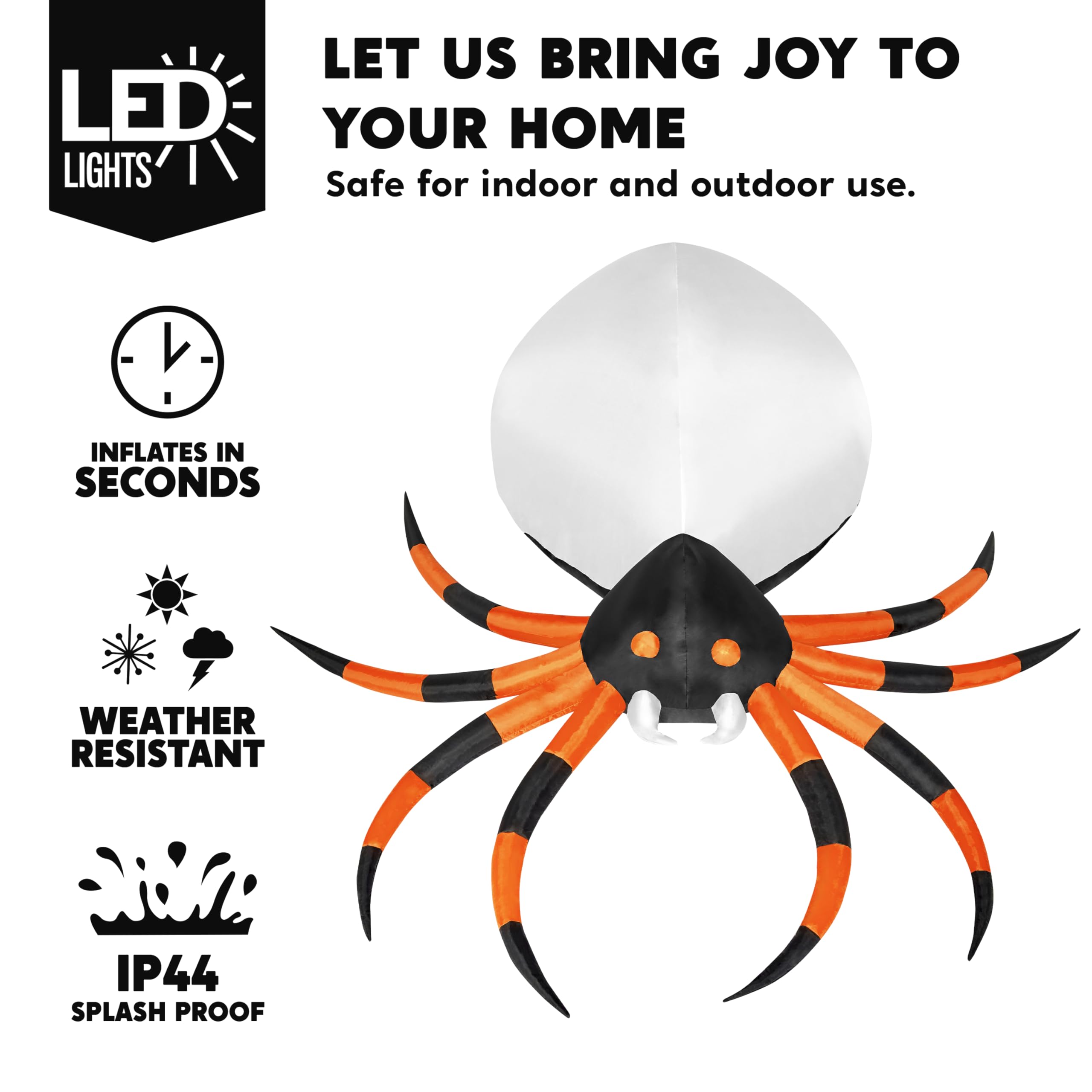 8 FT Halloween Inflatable Giant Spider Outdoor Decorations - Image 3