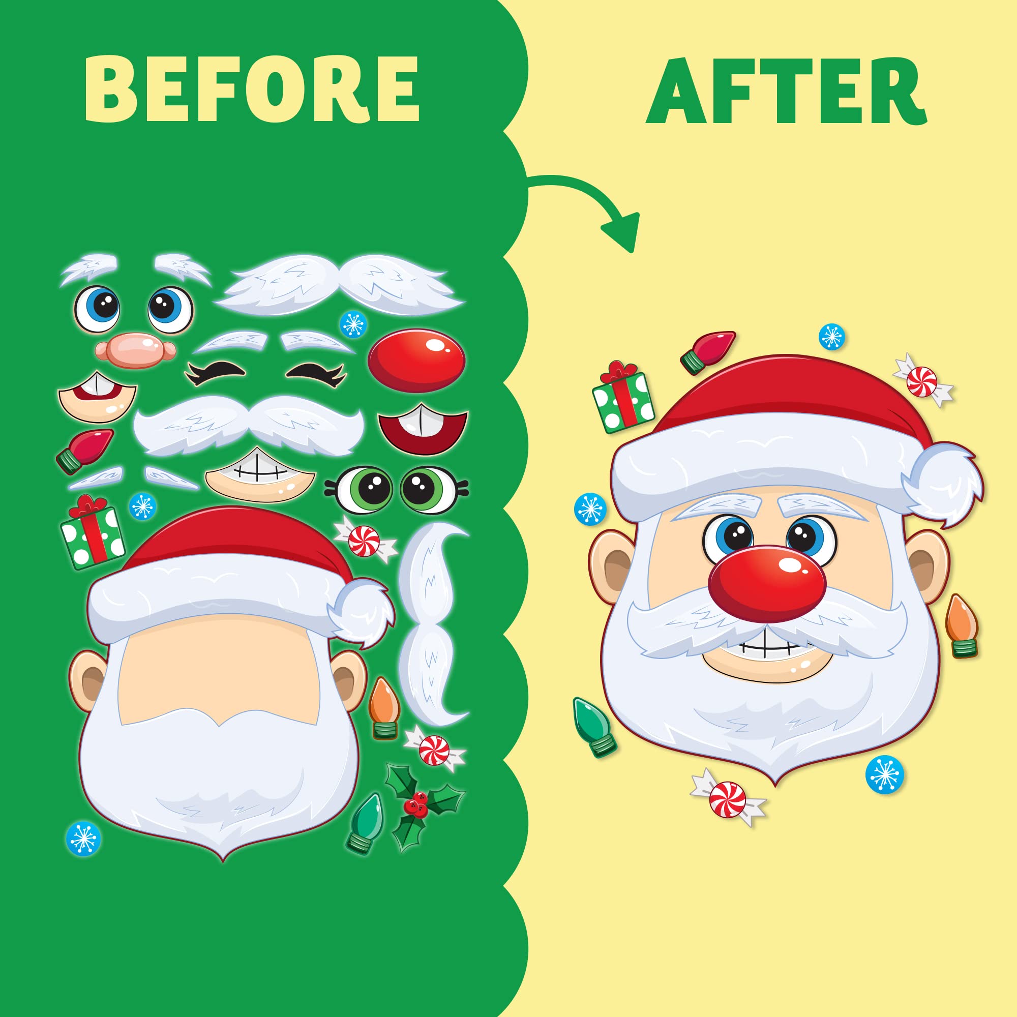 24 Pcs Christmas Make-a-face Stickers - Image 3