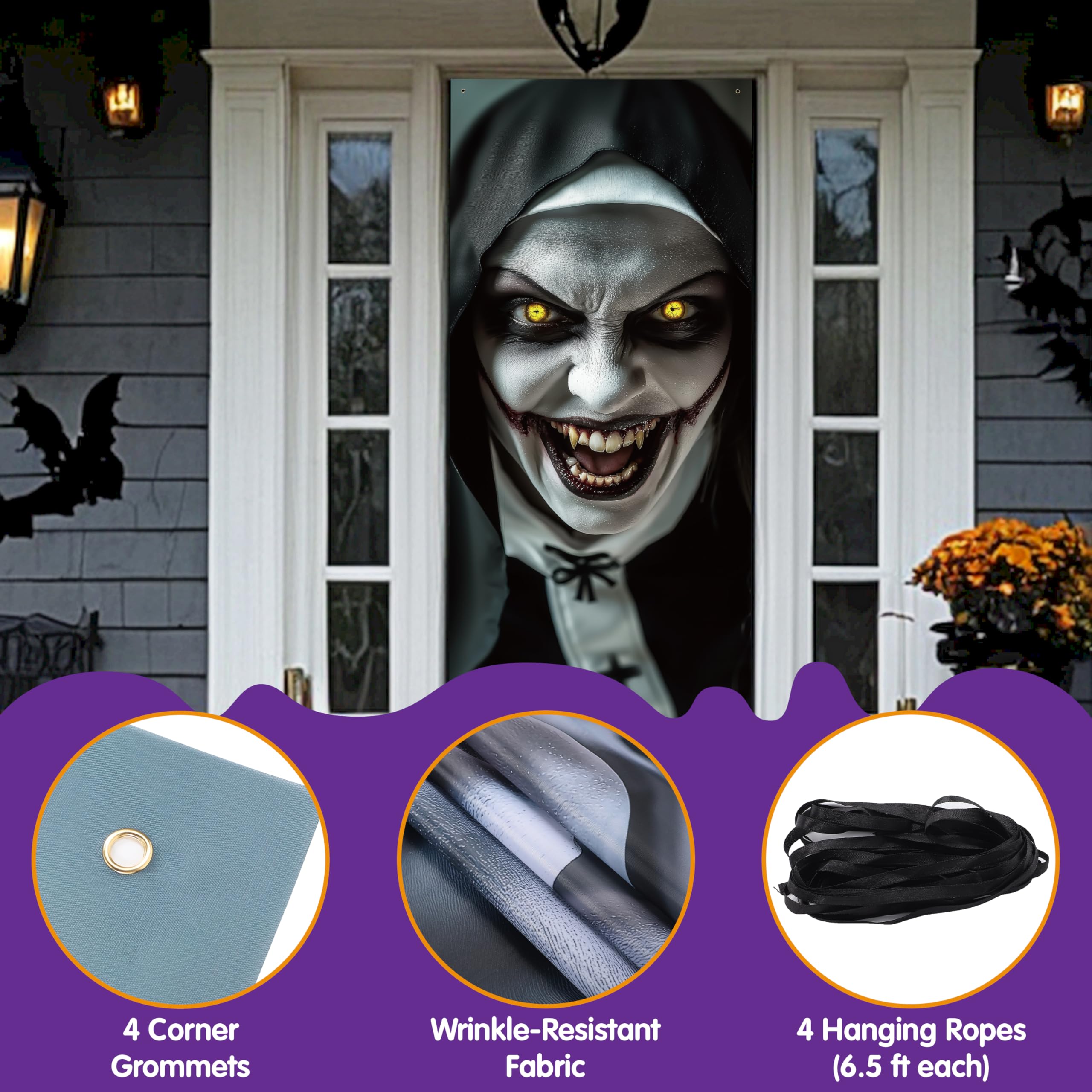 Halloween Scary Ghost Door Cover Decorations Indoor - Image 3