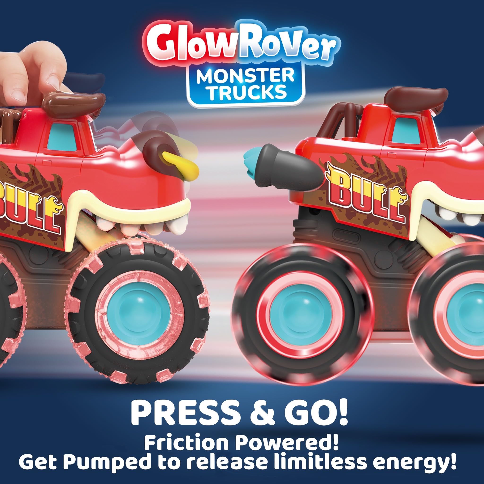 3 Pack Monster Truck Toy - Motion Activated Light Up Cars for Toddlers - Image 3