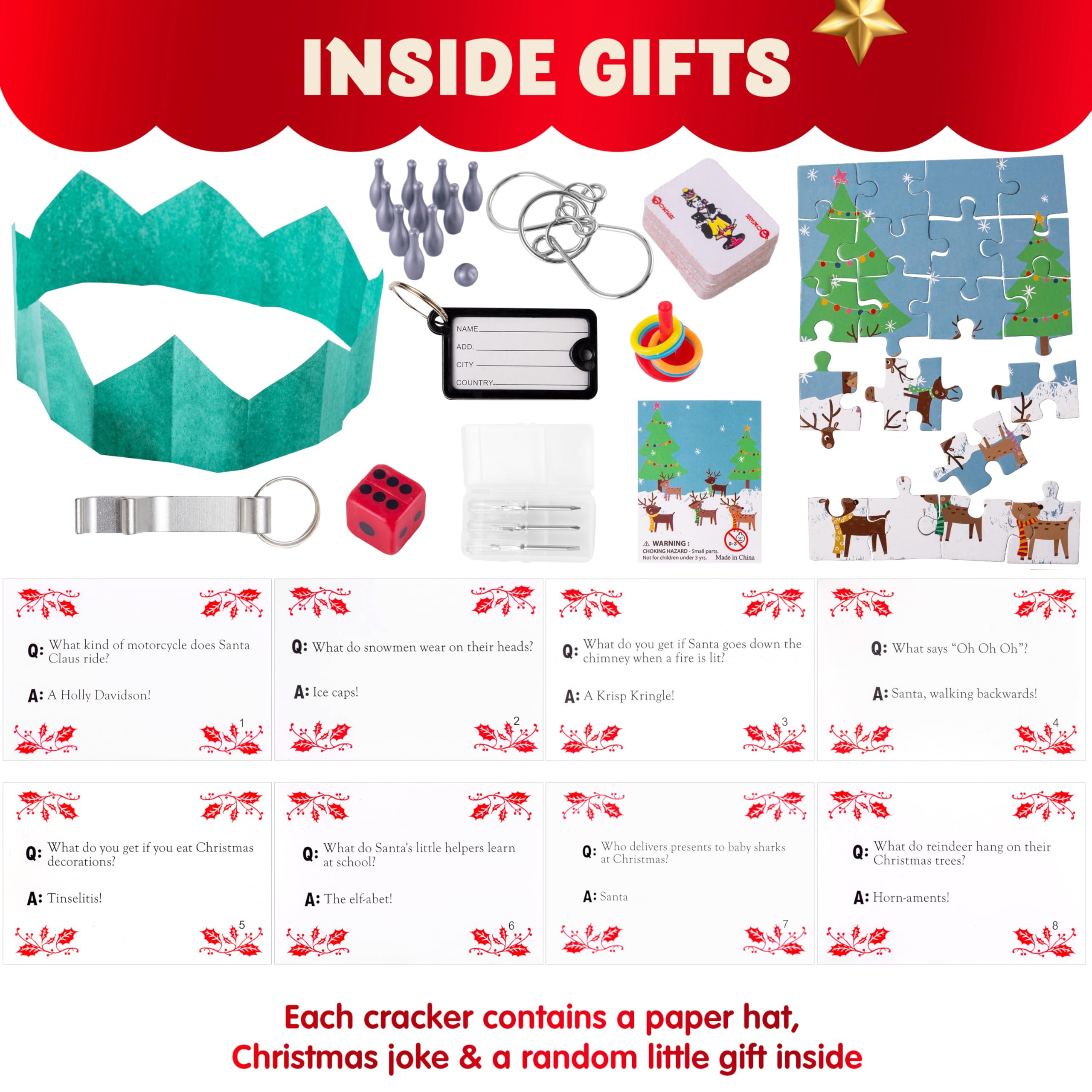 Christmas Party Table Favors (Nutcrackers), 8 Pack - Image 3