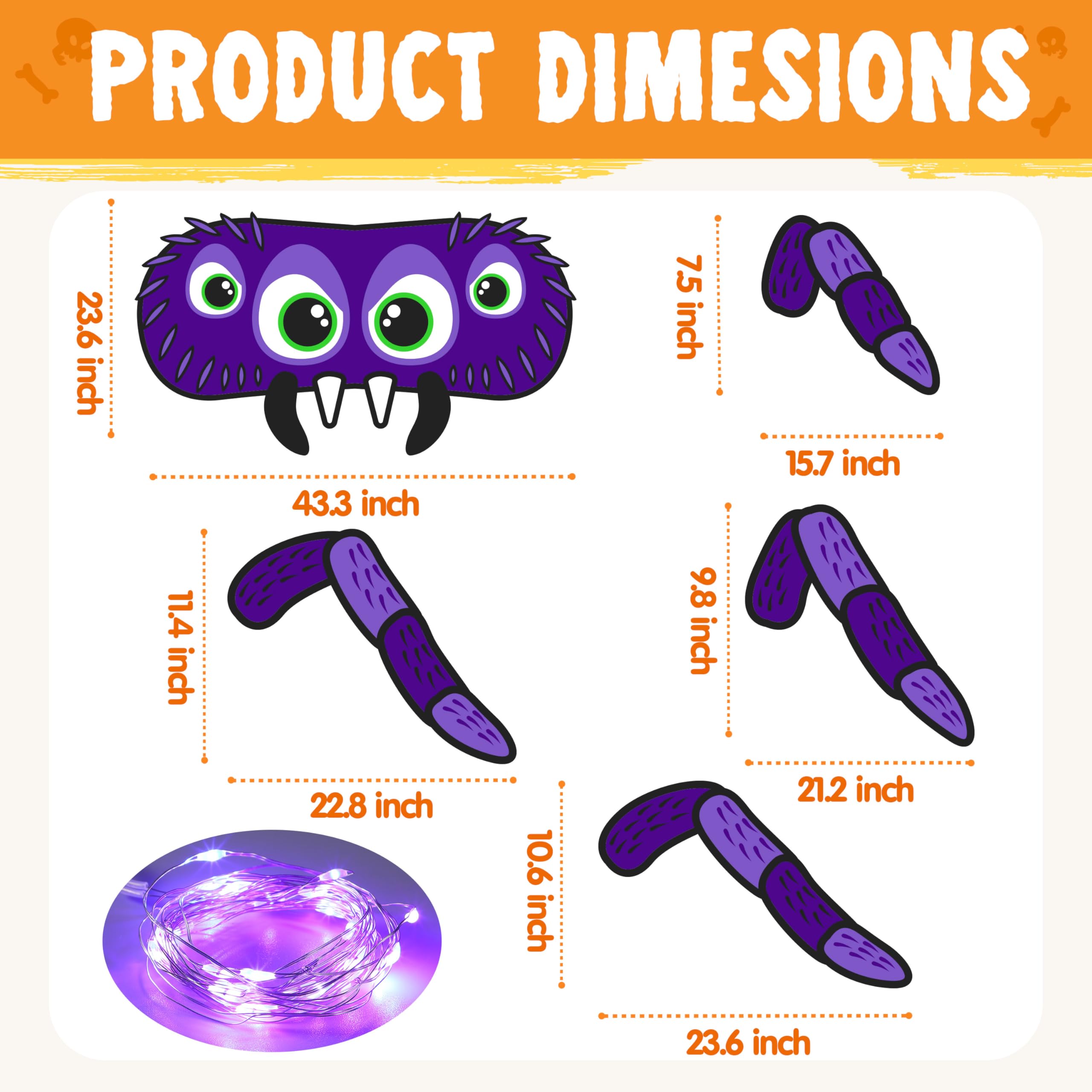 Halloween Trunk or Treat Car Decorations Kit Spider Theme - Image 3