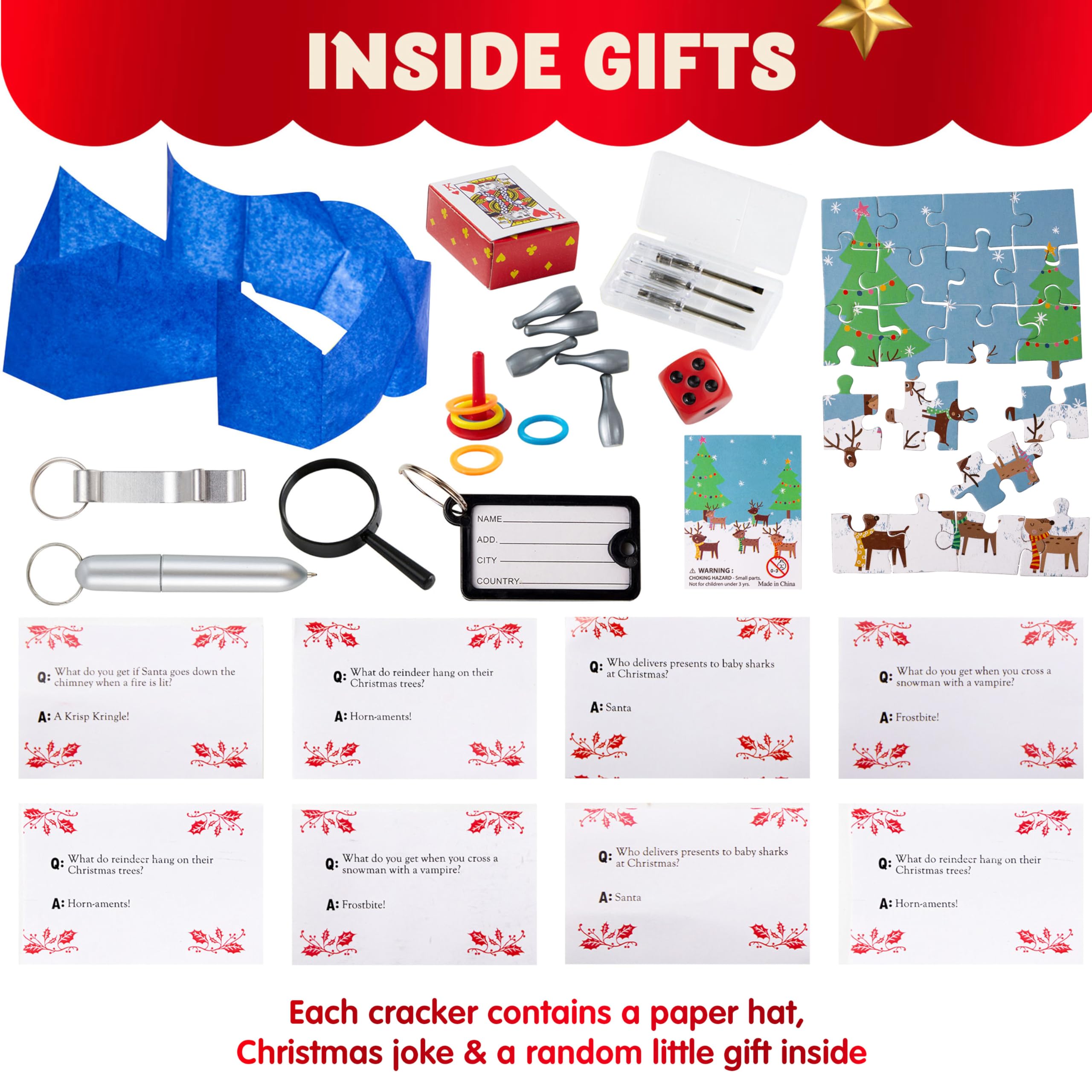 Christmas Party Table Favors (Cute Christmas), 8 Pack - Image 3