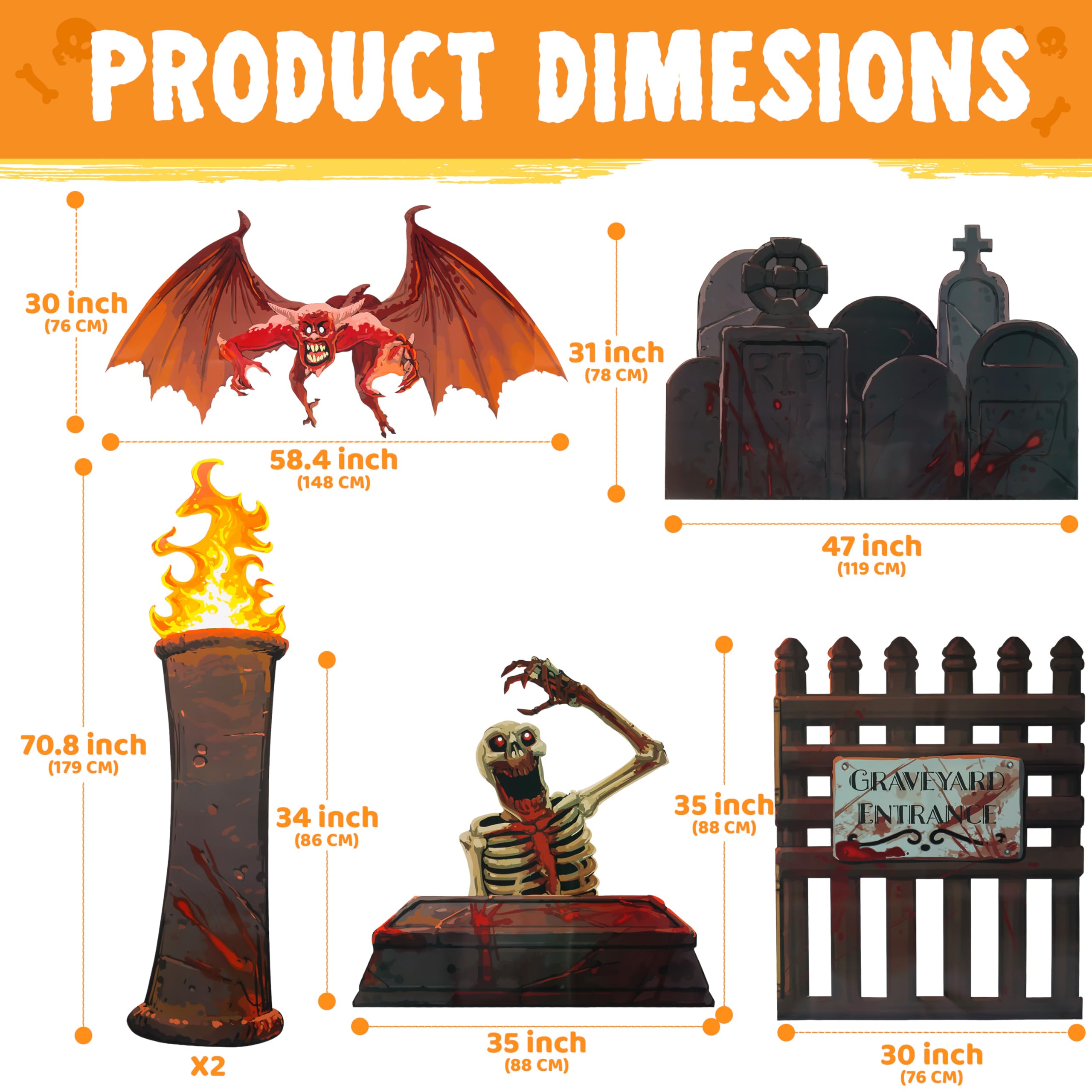 Halloween Cemetery Trunk or Treat Car Decorations Kit - Image 3