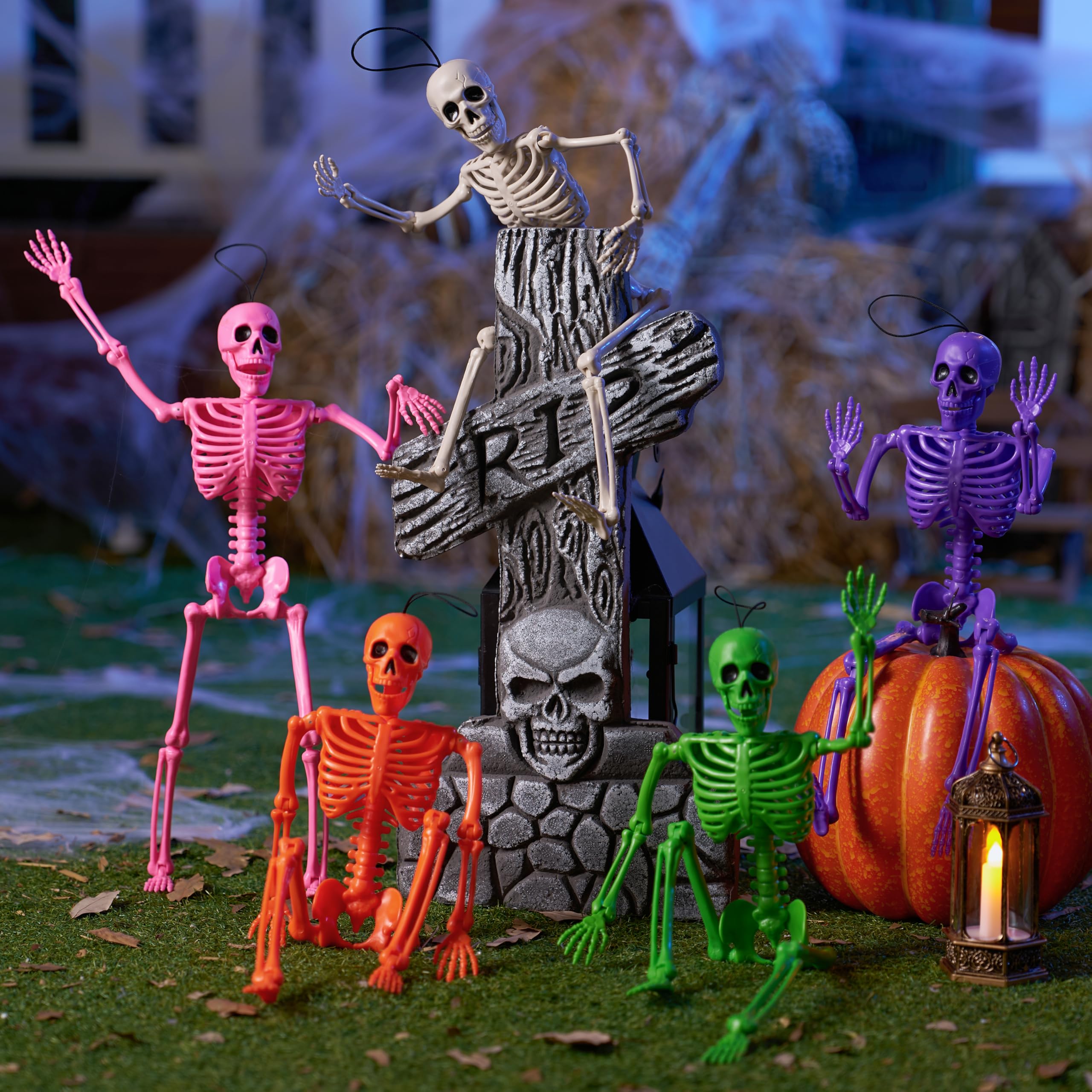 5 PCS Posable Halloween Skeleton Decor 16 Inches - Image 3