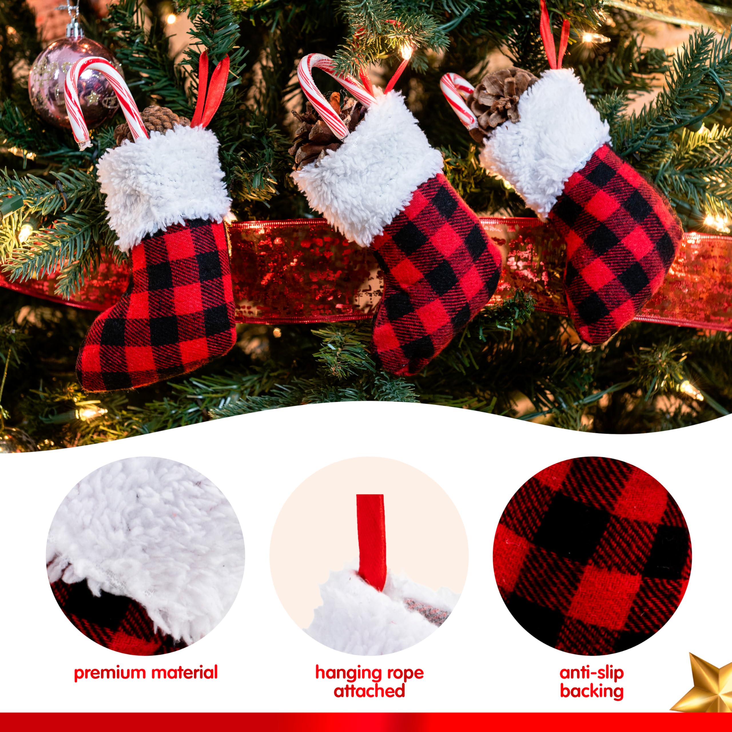 24 PCS 5” Mini Christmas Stocking - Image 3