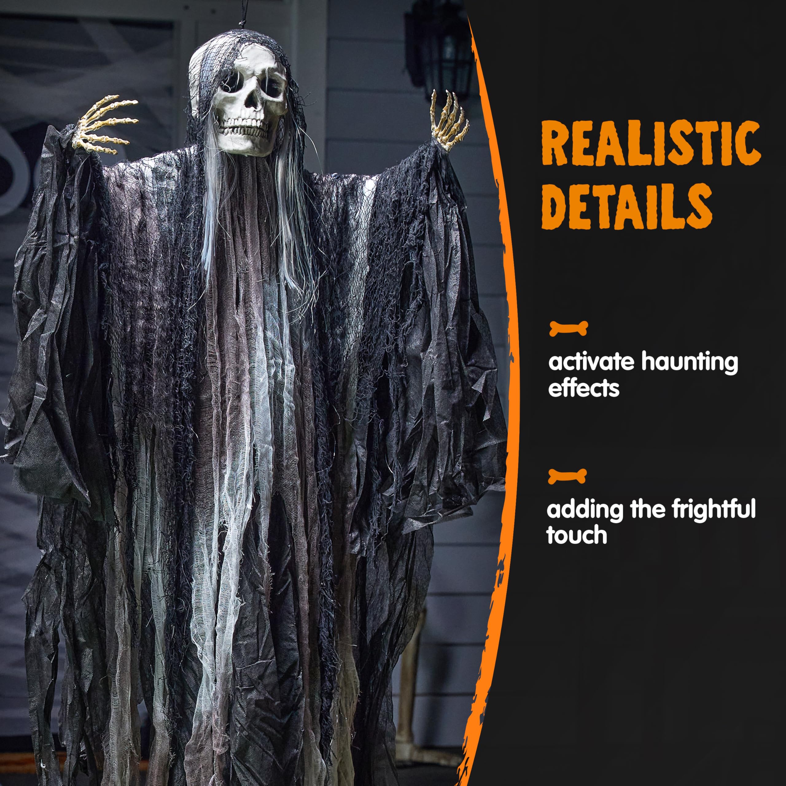 2 Pcs Halloween Hanging Grim Reaper Decorations Outdoor - Image 4