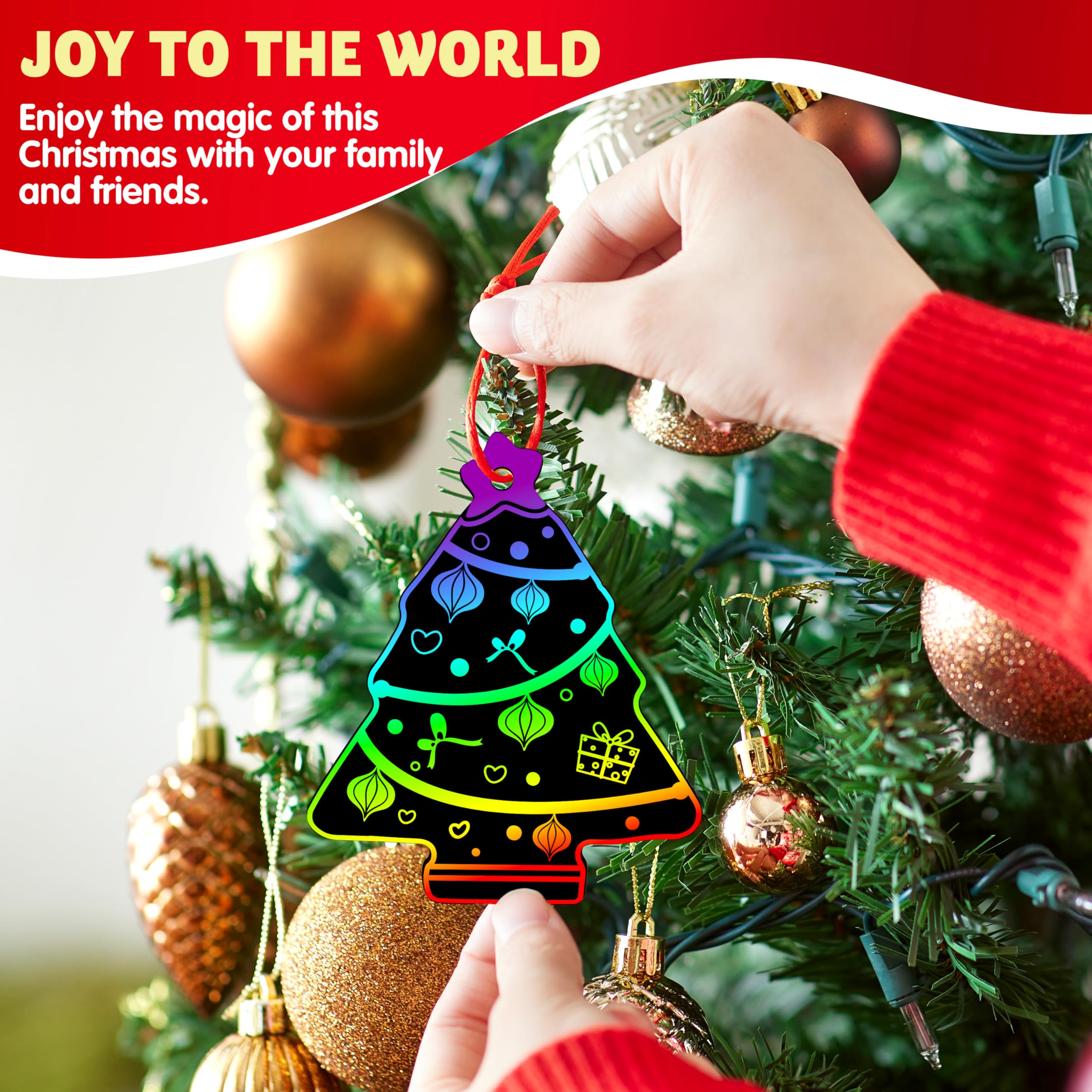72 Pcs Christmas Scratch Art Ornaments - Image 3