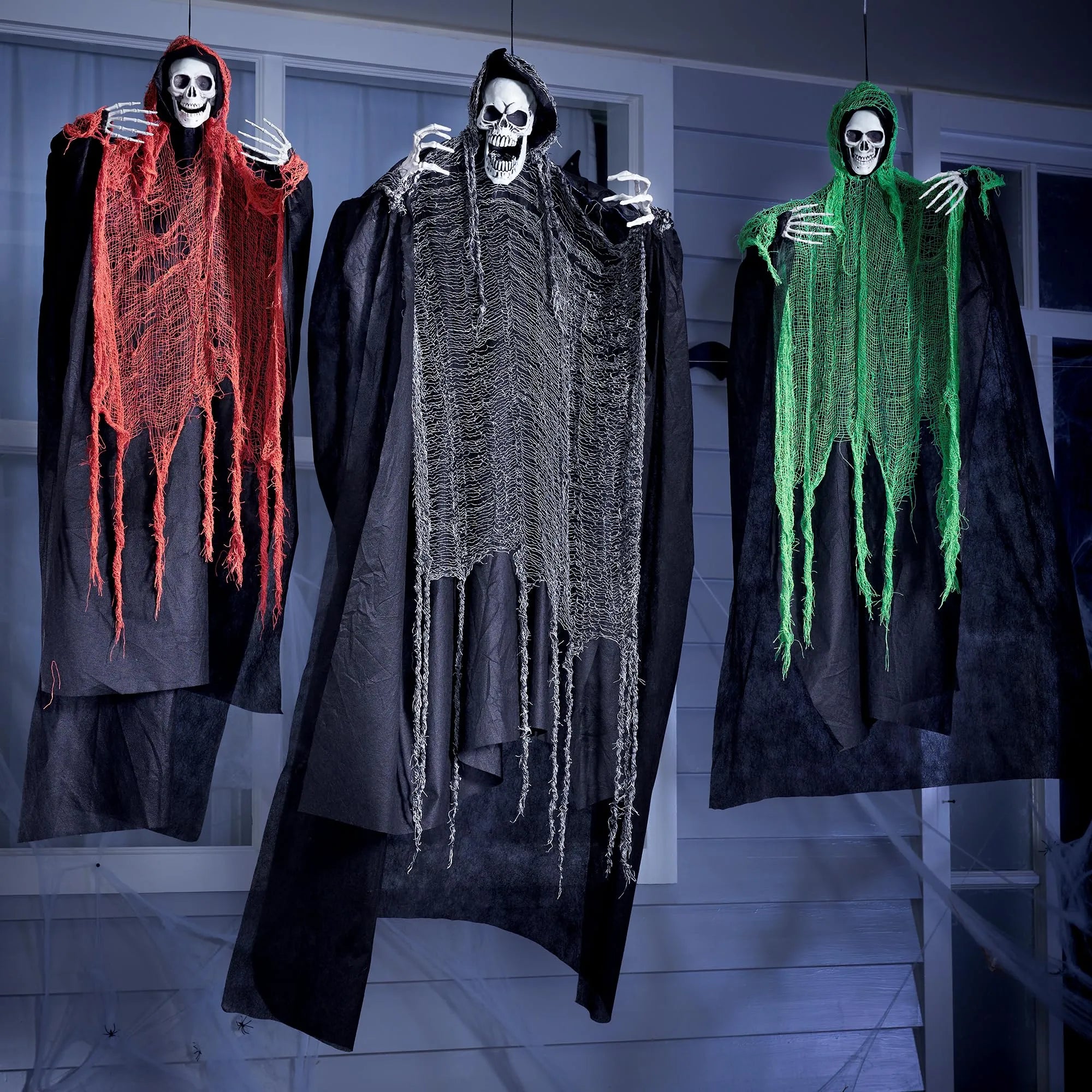 3 Pcs Halloween Hanging Grim Reapers, one 67in Two 47in Grim Reapers - Image 6