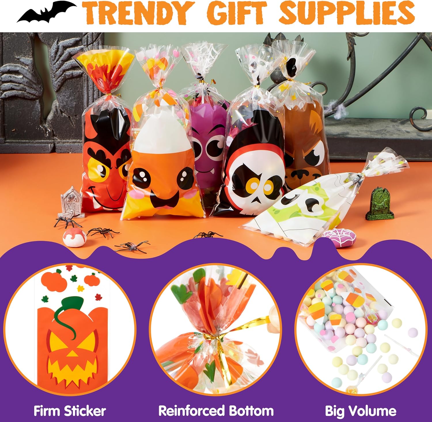 JOYIN 108 Pcs Halloween Treat Bags with Ties - Image 3