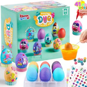 41 Pcs Easter Egg Decorating DIY Kit with Dye Tablets and Easter Stickers