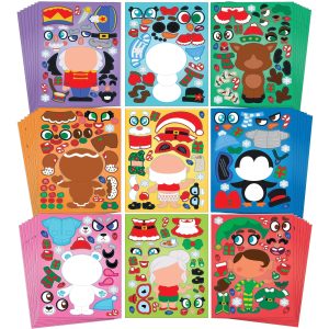 Christmas Make A Face Sticker Make Your Own Arts & Crafts