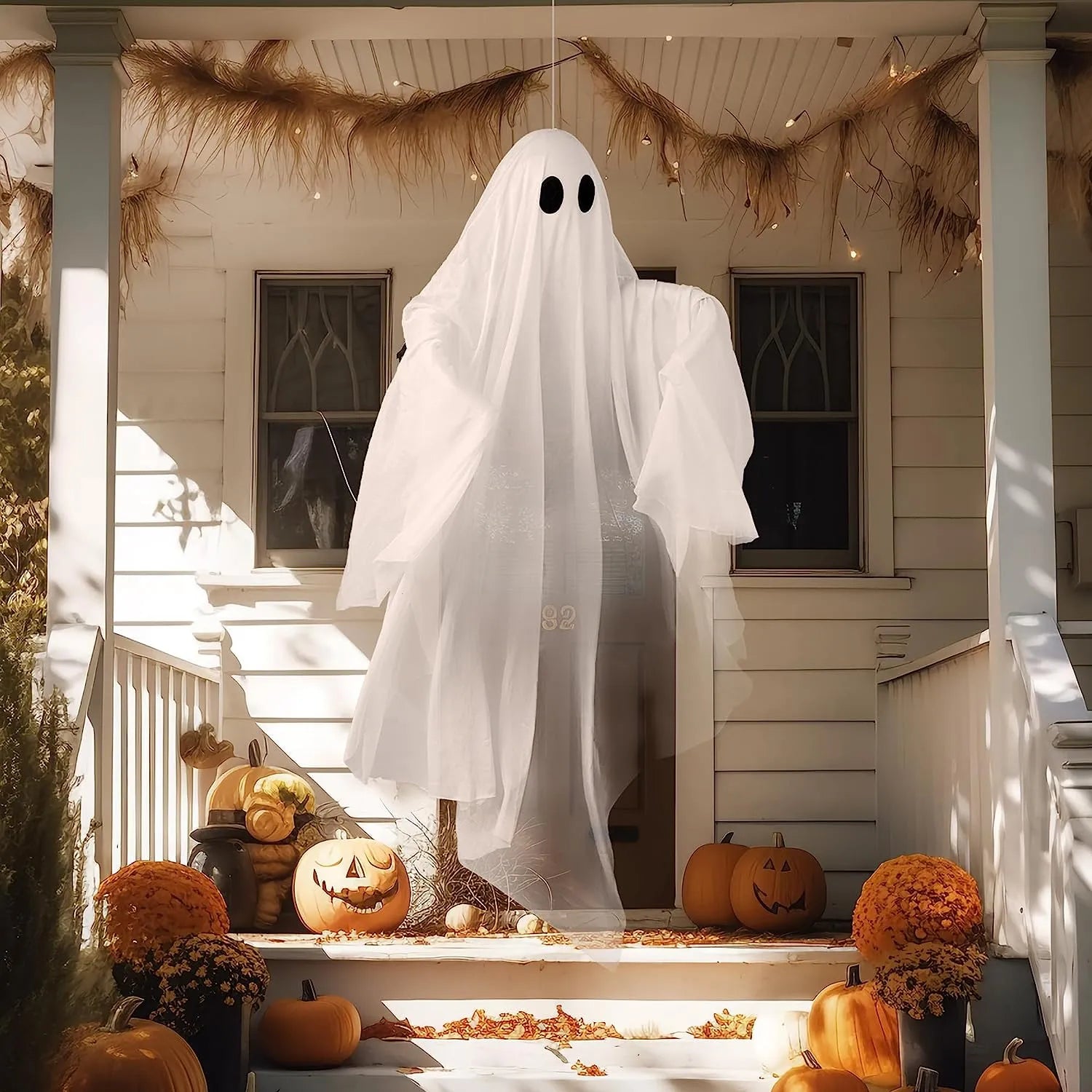 47in Halloween Hanging Spooky Purple LED Light Ghost - Image 5