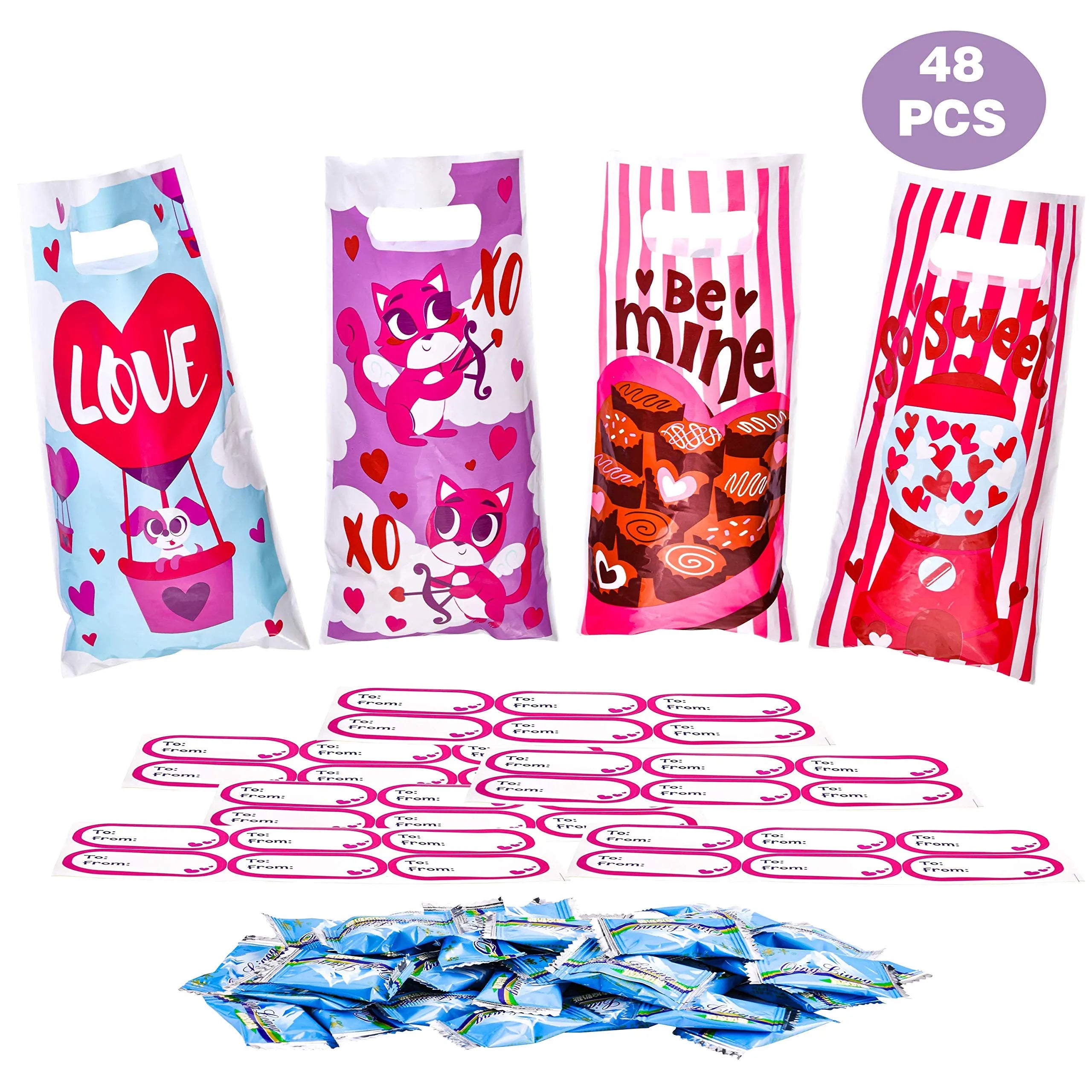 48Pcs Valentines Day Treat Bags Set - Image 8