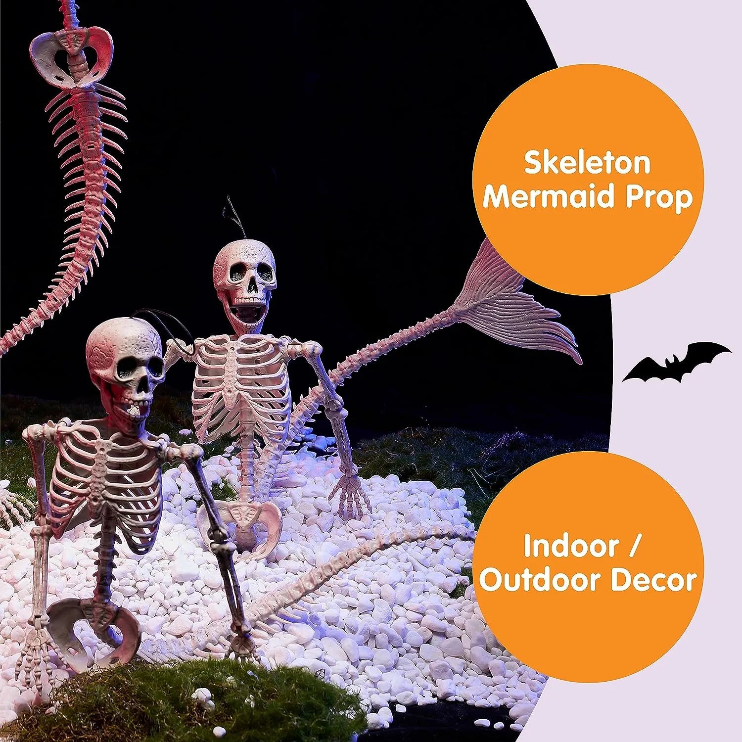 4 PCS Mermaid Skeleton 20in Plastic Bones with Movable Posable Joints - Image 3
