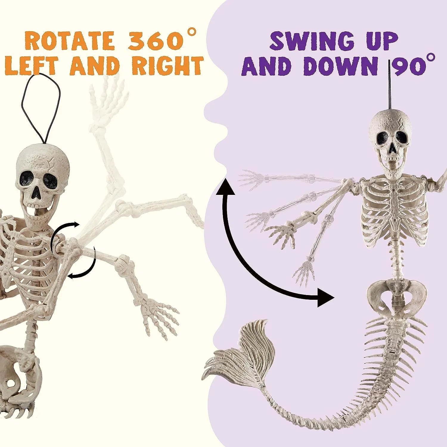 4 PCS Mermaid Skeleton 20in Plastic Bones with Movable Posable Joints - Image 4