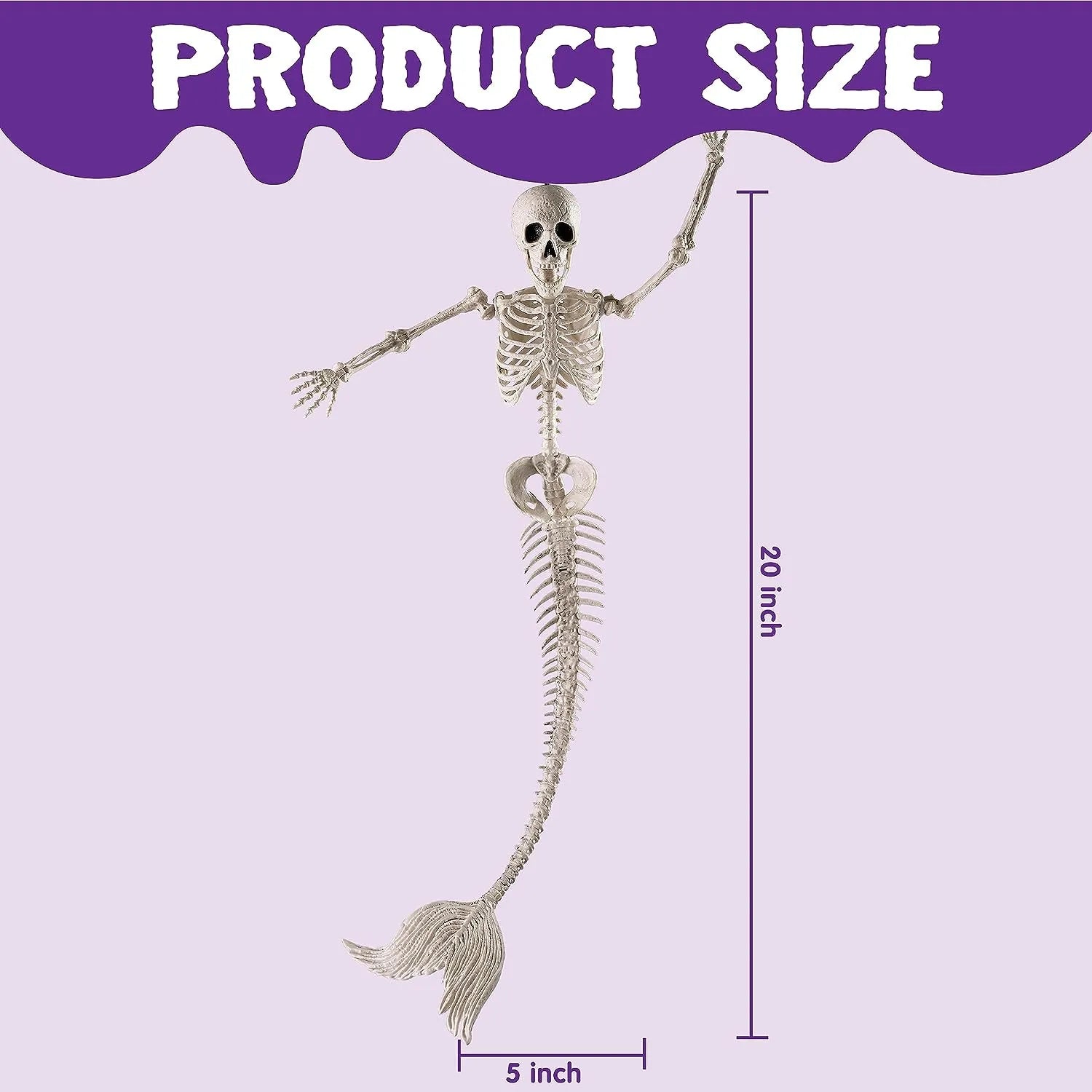 4 PCS Mermaid Skeleton 20in Plastic Bones with Movable Posable Joints - Image 5