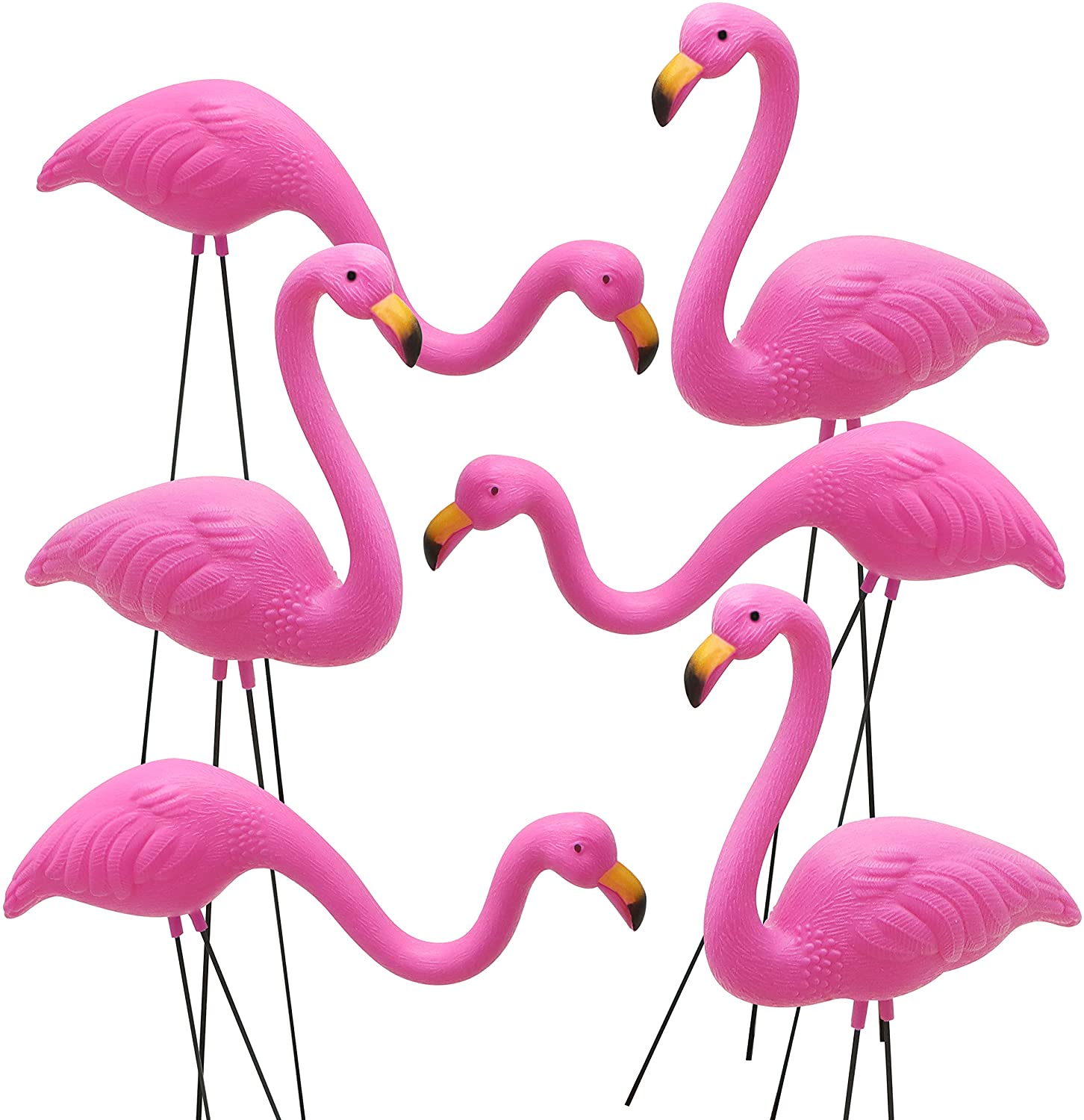 Small Pink Flamingo Yard Ornament, Set 6 - Image 4