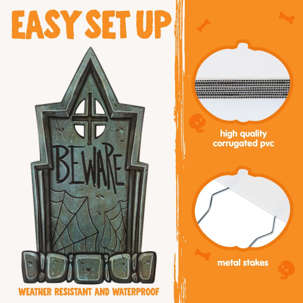 16 9 Pcs Halloween Tombstones Decorations - Image 5