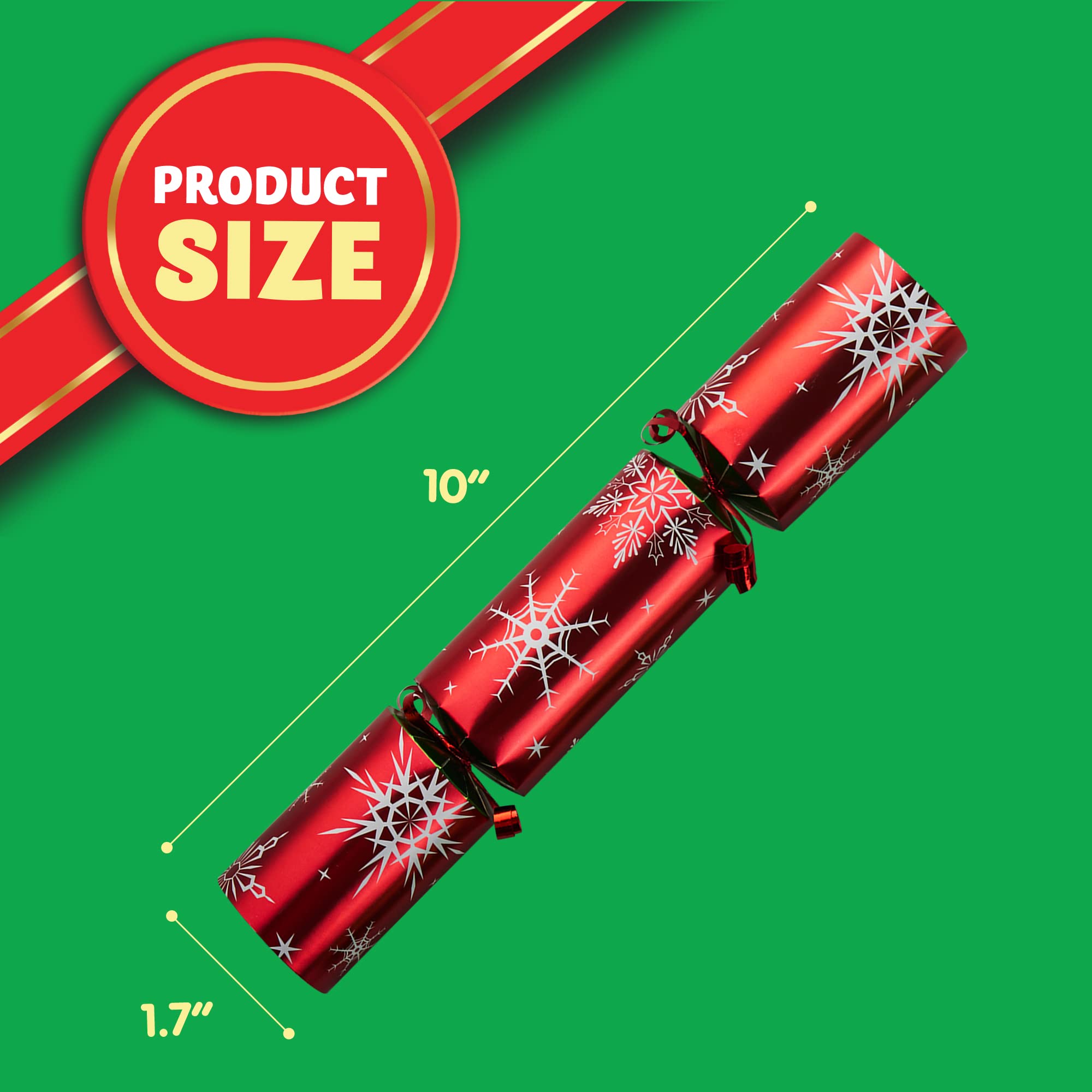 Christmas Party Table Favors (Red Green Snowflake), 8 Pack - Image 4
