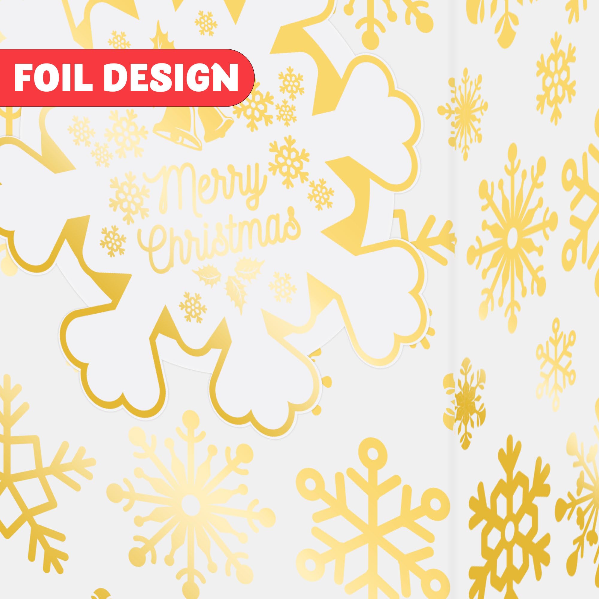12 PCS Christmas Foil Gold Gift Bags with Tissue Papers and Name Card Tags - Image 4
