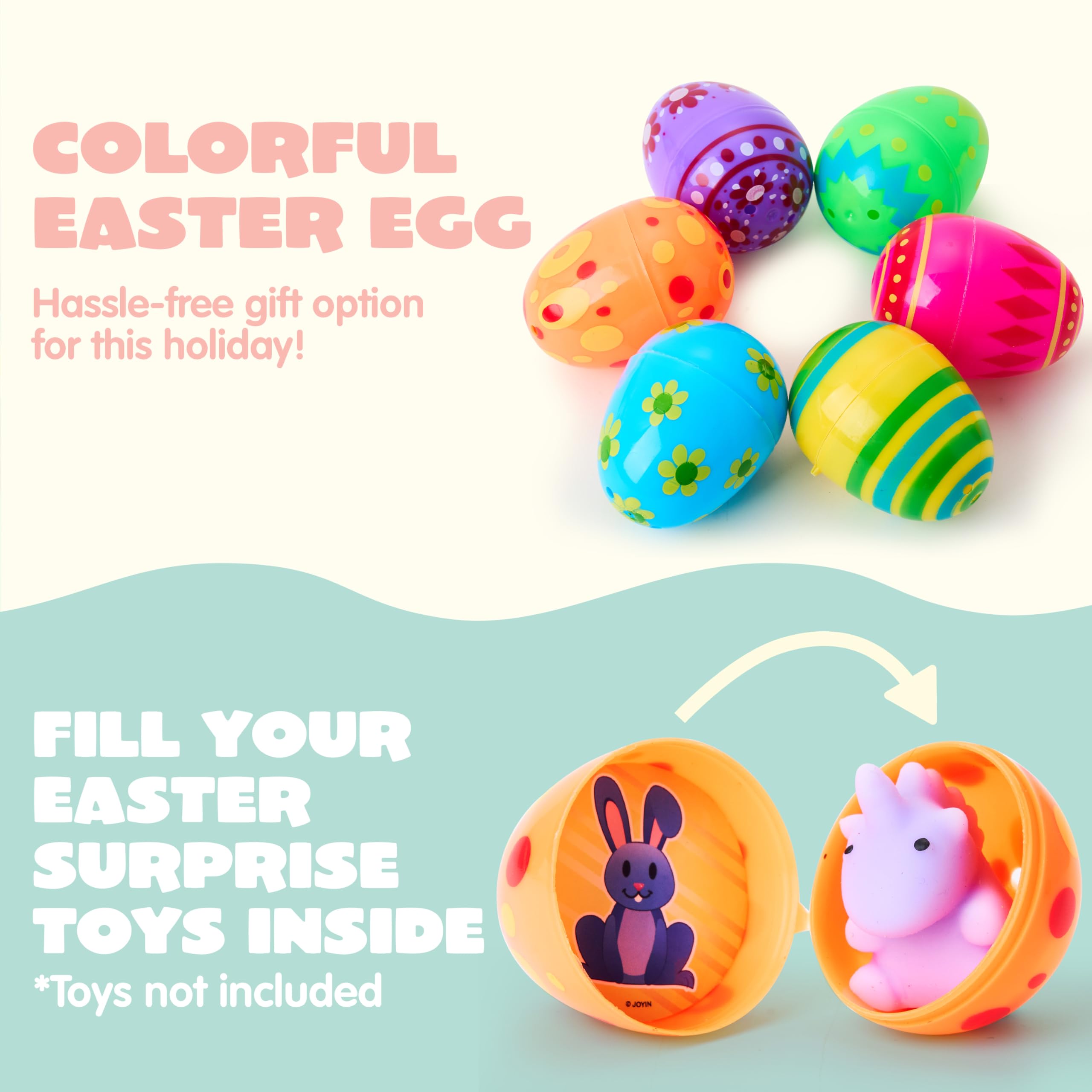 50 Pcs Plastic Printed Bright Easter Eggs for Easter Hunt - Image 4
