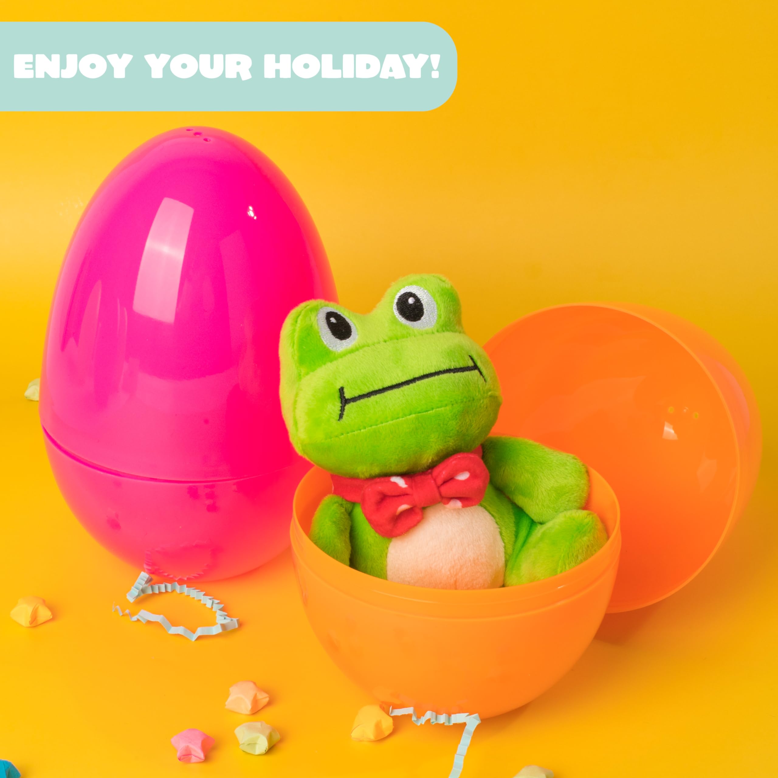 6Pcs 7 Jumbo Colorful Plastic Easter Egg Shells for Easter Egg Hunt - Image 4