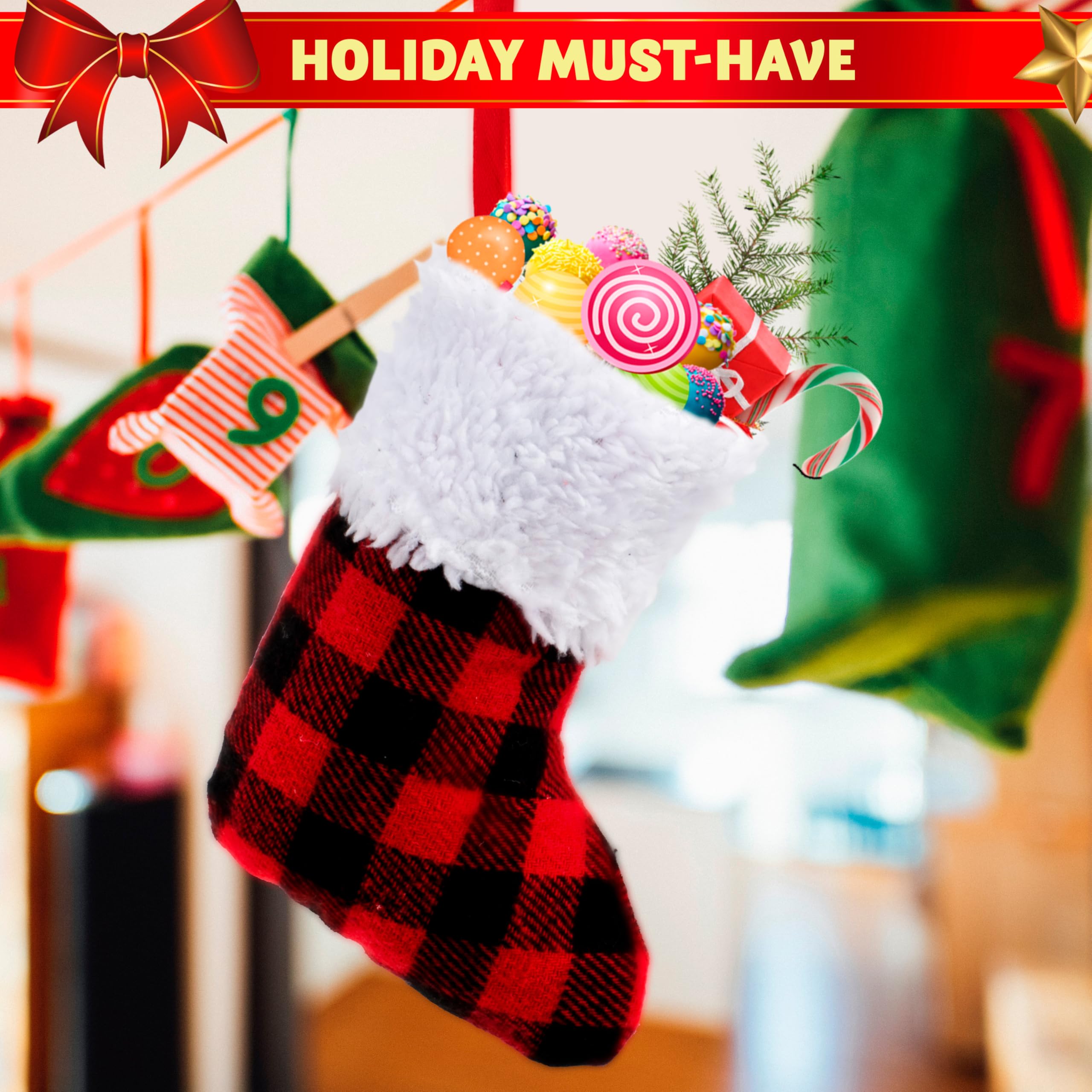24 PCS 5” Mini Christmas Stocking - Image 4