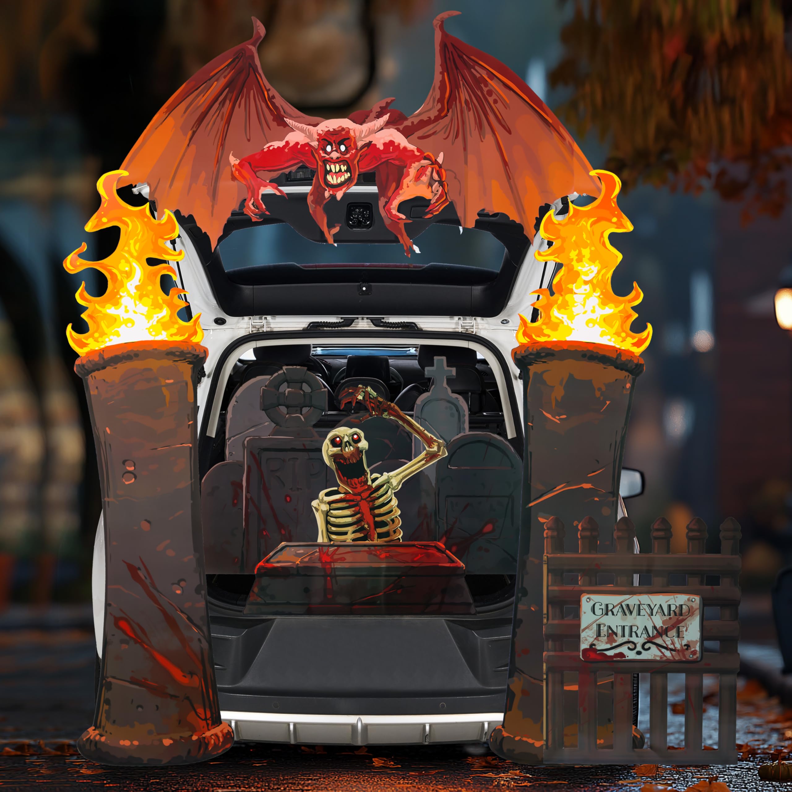 Halloween Cemetery Trunk or Treat Car Decorations Kit - Image 4