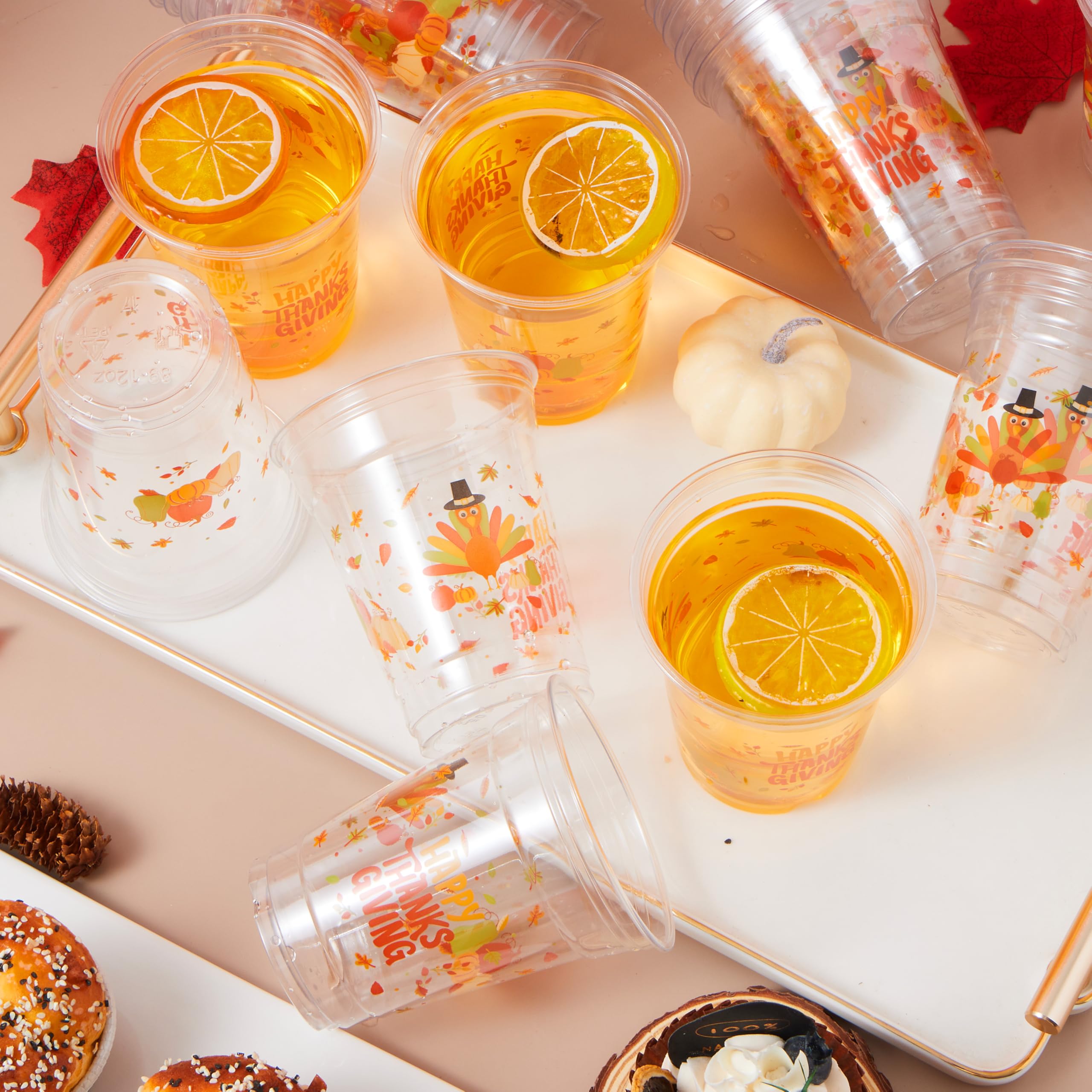 50 Pcs Thanksgiving Plastic Cups Disposable - Image 4
