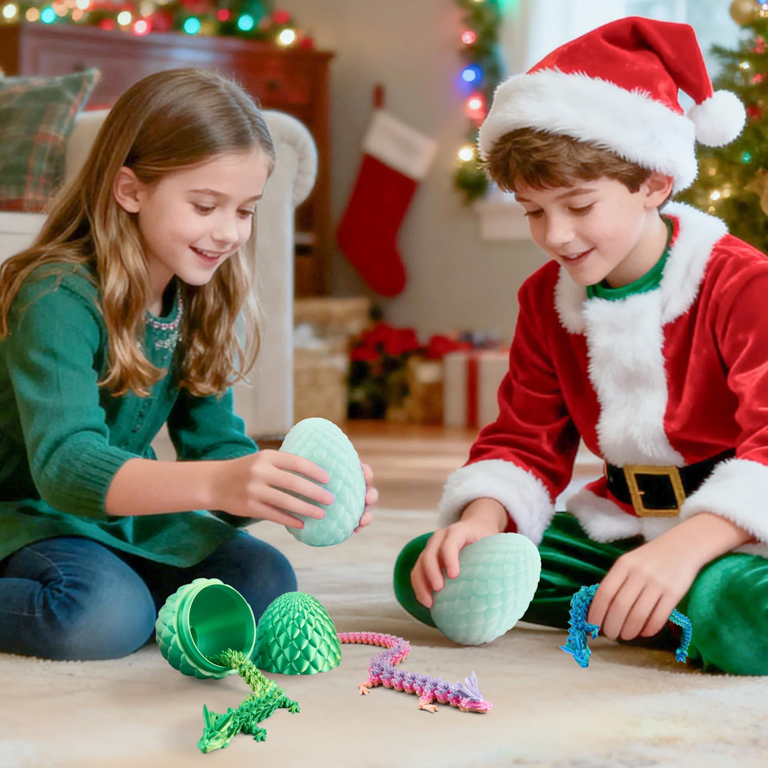 3D Printed Dragon Eggs with 12 Laser Glow Dragon Inside - Image 4