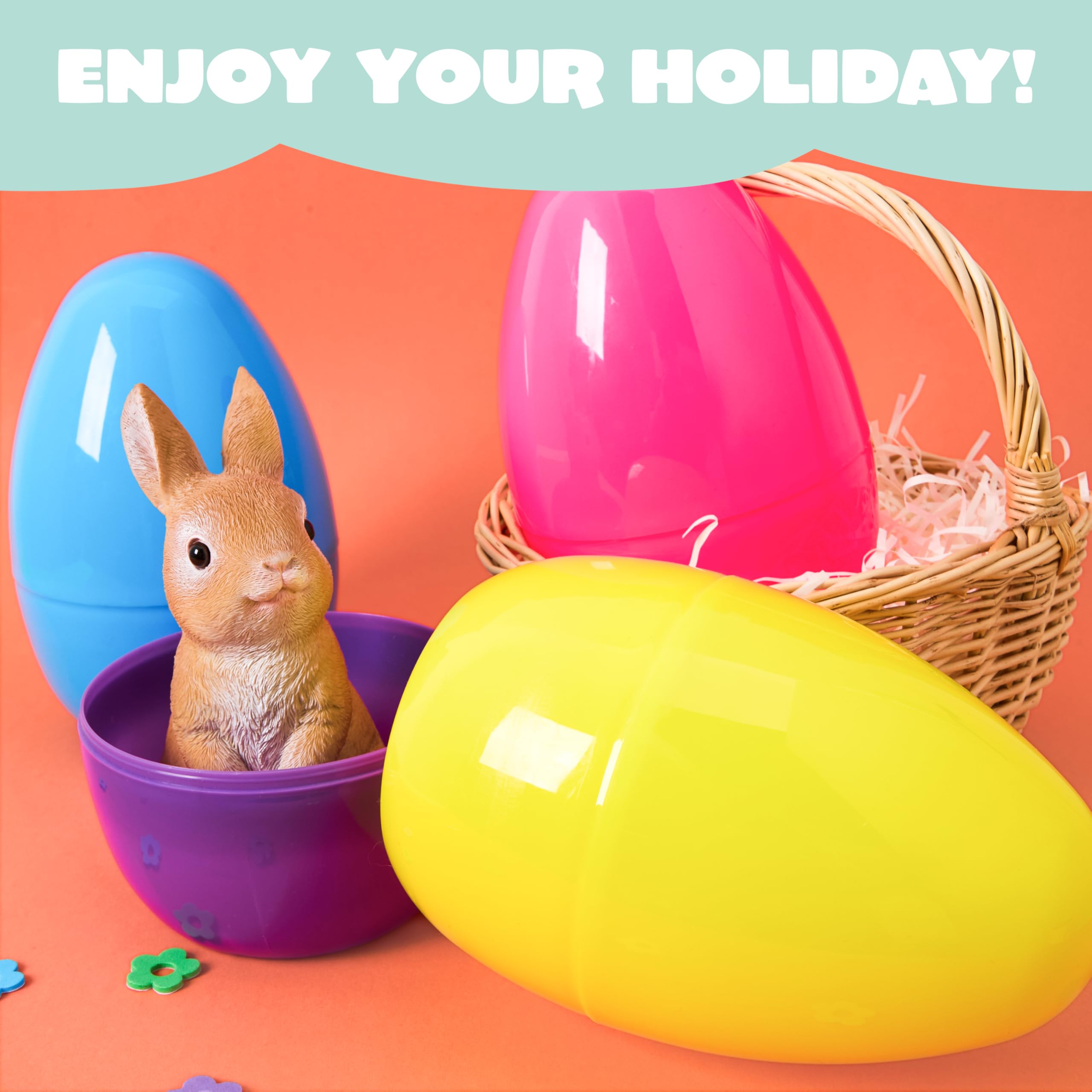 12Pcs 8 Jumbo Plastic Easter Egg Shells Fillable for Easter Egg Hunt - Image 4