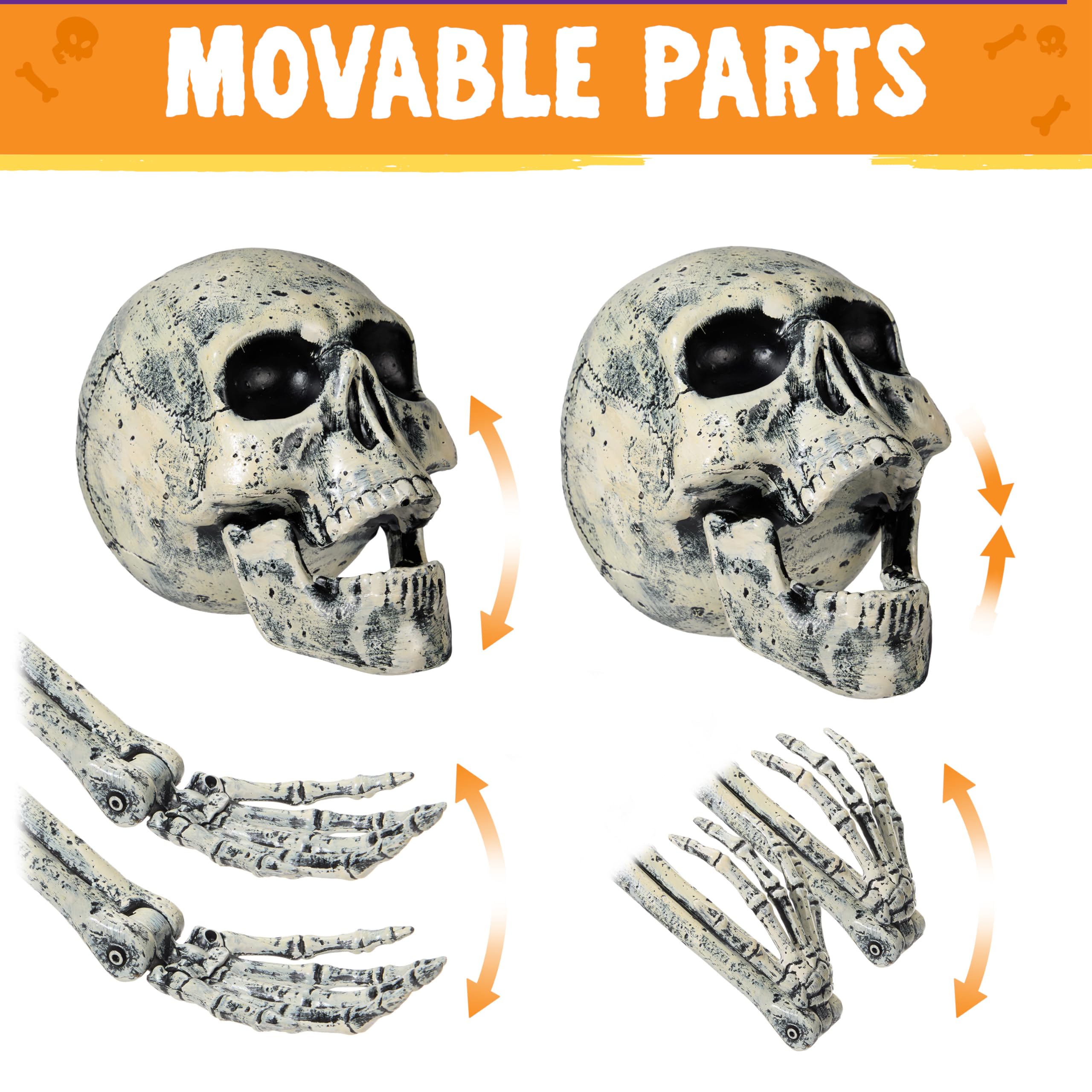 5 Pcs Life Size Skeleton Halloween Decorations Outdoor - Image 4