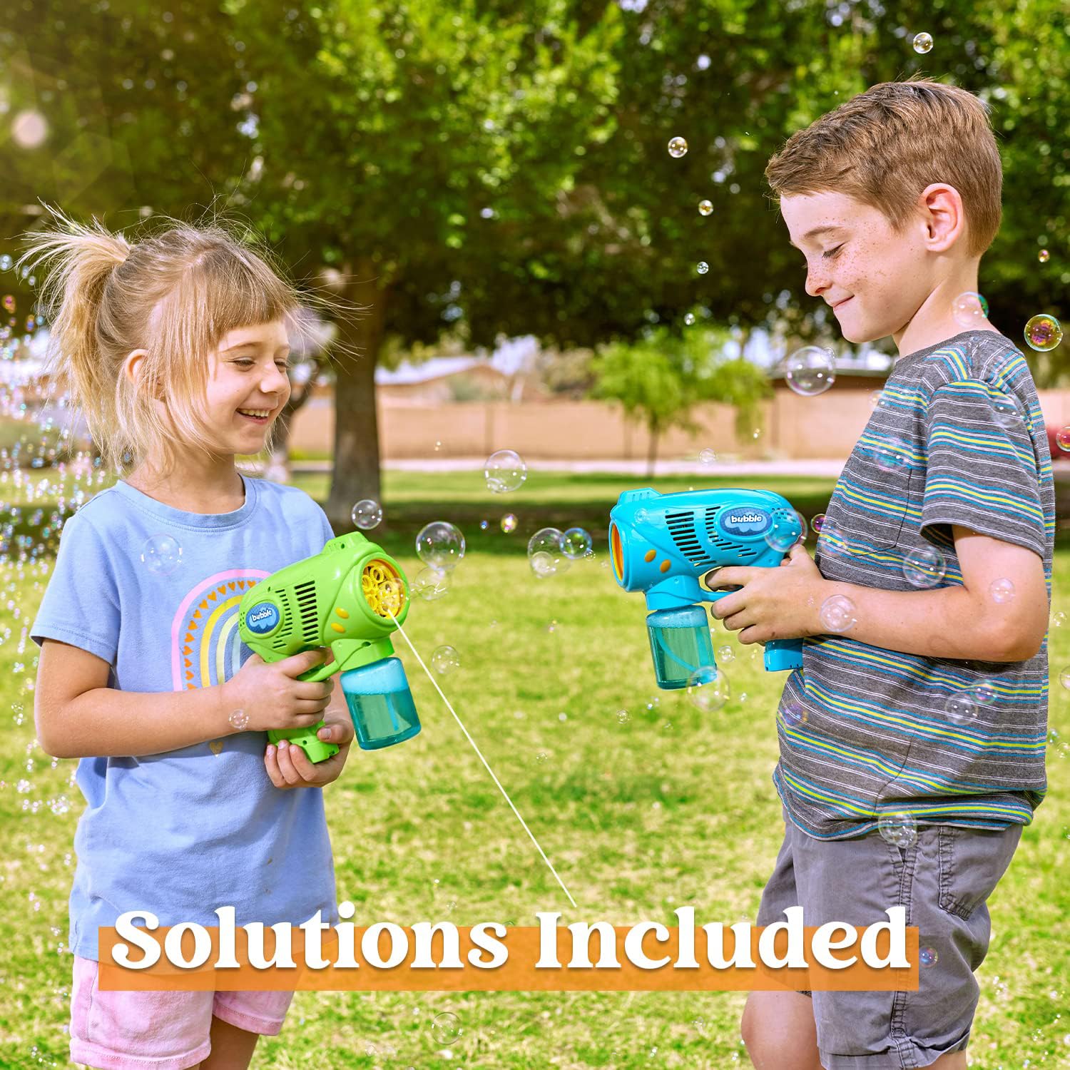 7in Bubble Gun Blower with 2 Bottles of 5 oz. Bubble Refill Solution, 2 Pcs - Image 4