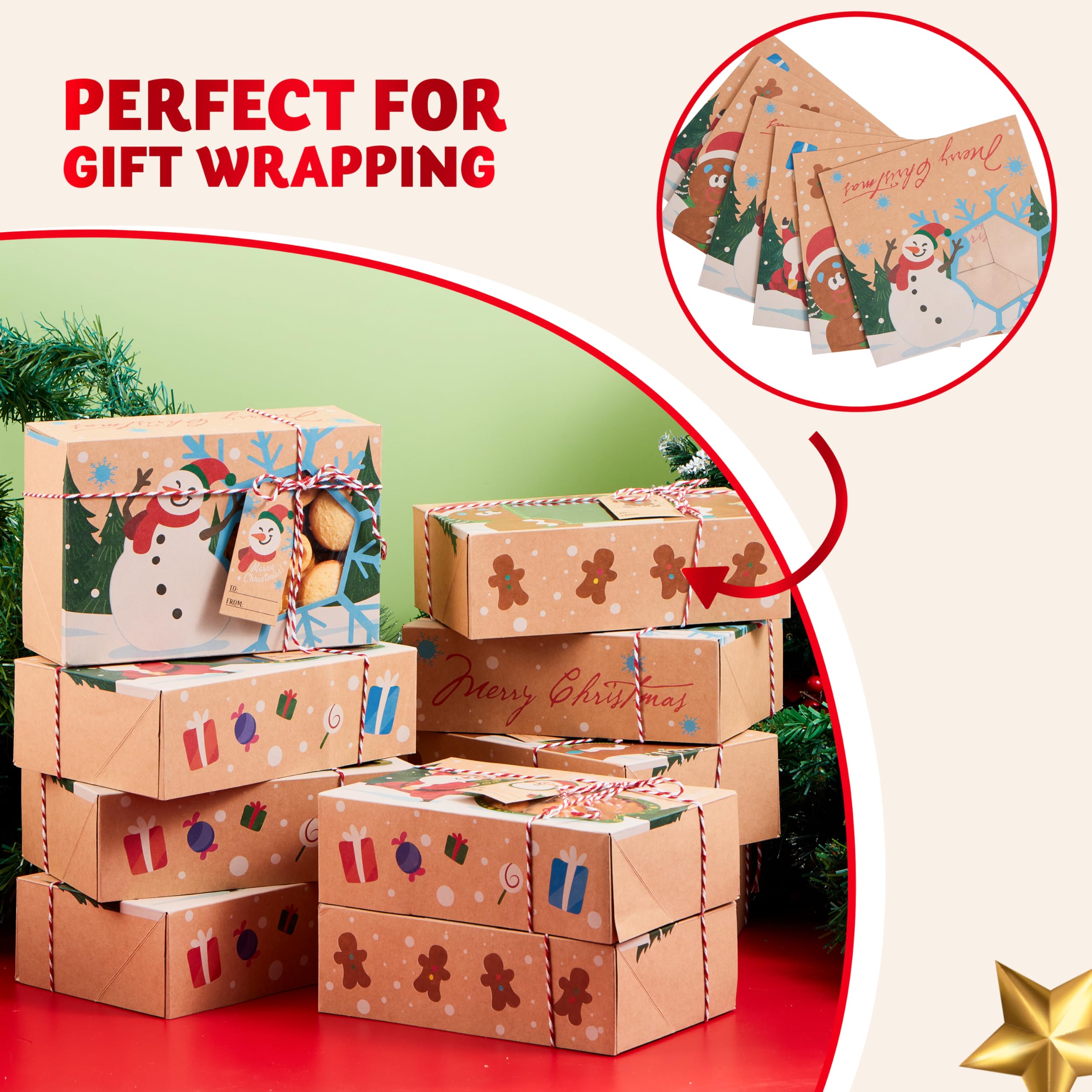 24 PCS Christmas Cookie Gift Baking Box with Window Auto-Popup - Image 4