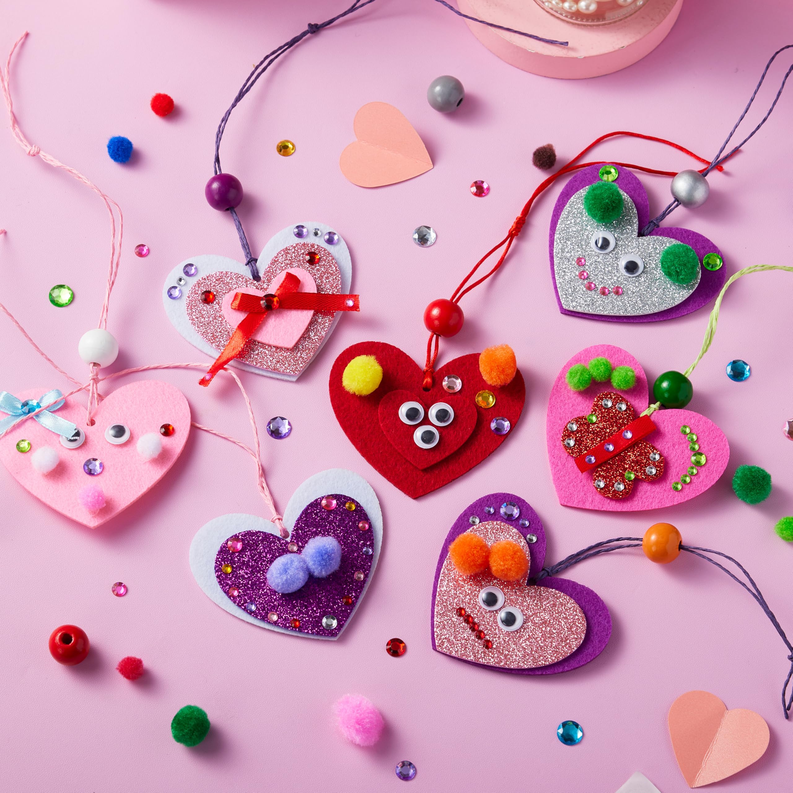 Valentines Day 264 Pcs DIY Heart Felt Craft Set - Image 4