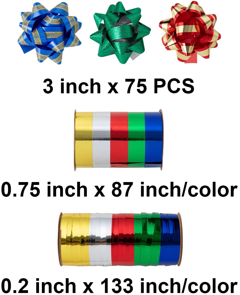 3 inch Christmas Gift Bows, 75 Pcs - Image 5