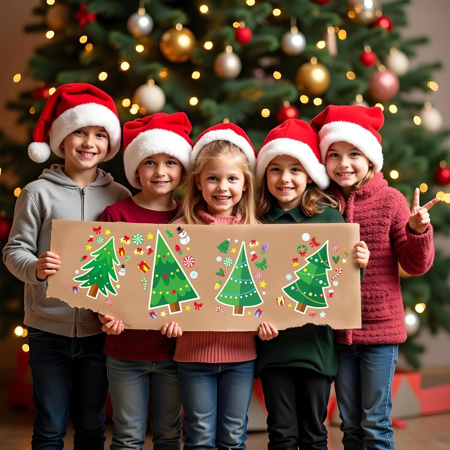 24 Pcs Christmas Tree Stickers, Make Your Own Christmas Tree Stickers Sheets - Image 4